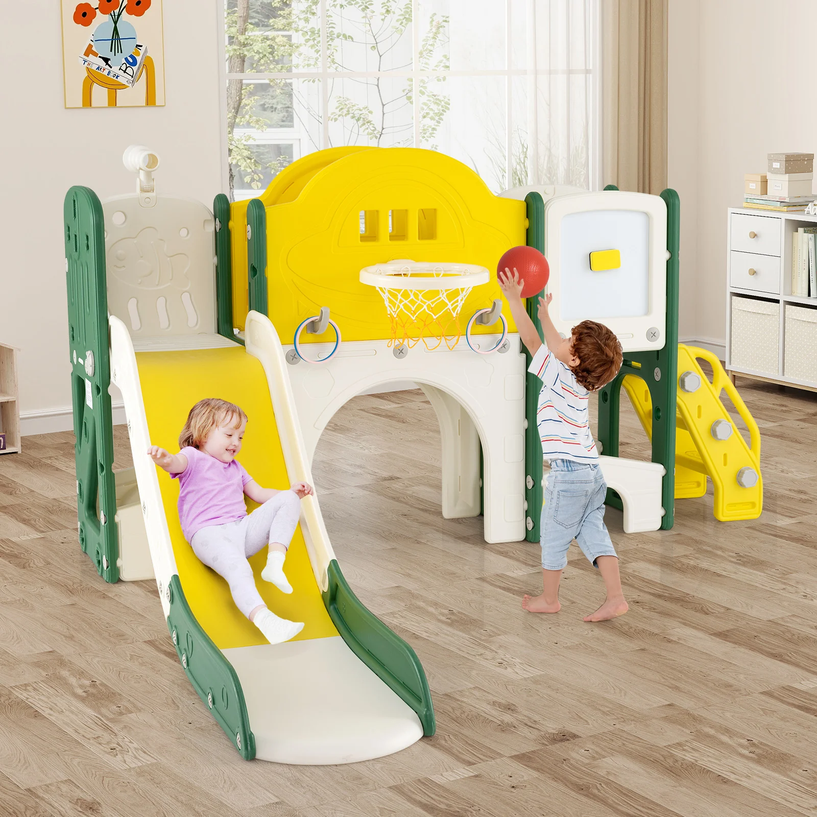 10 in 1 Toddler Slide Set, Kids Slide and Climber Playset, Indoor Playground for Ages 3+ - Image 2