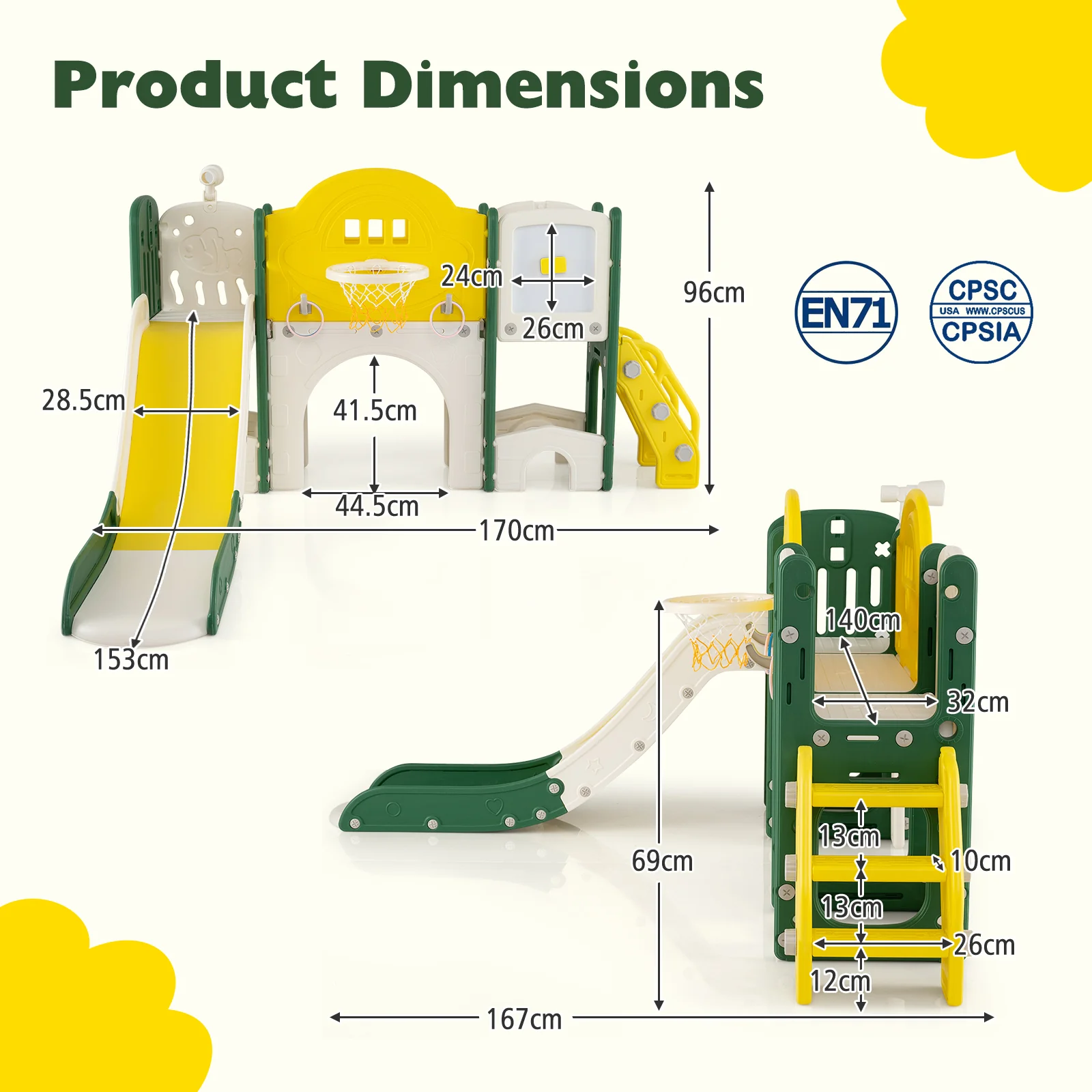 10 in 1 Toddler Slide Set, Kids Slide and Climber Playset, Indoor Playground for Ages 3+ - Image 3