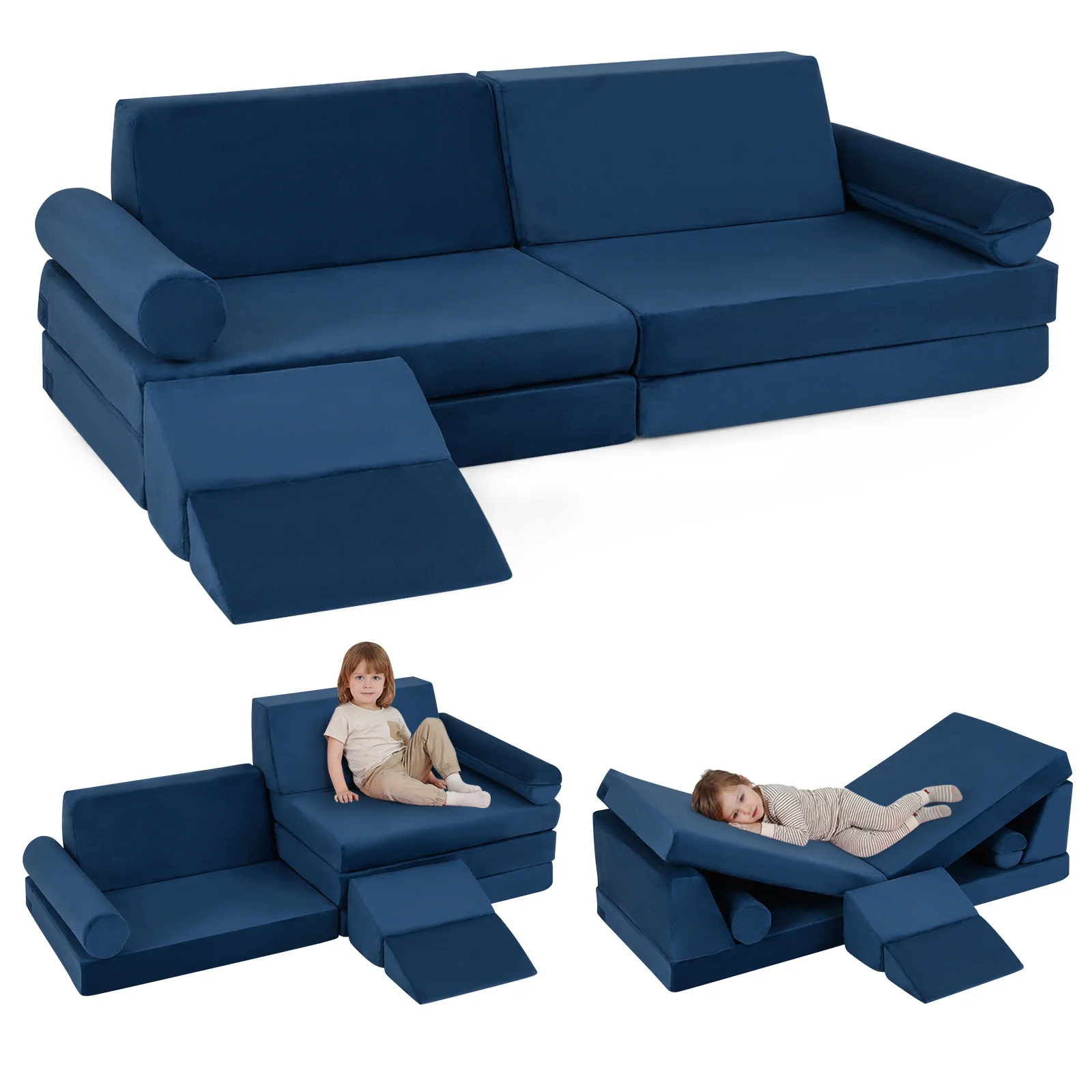 10-Piece Climb and Crawl Foam Playset Modular Kids Play Couch - Image 11