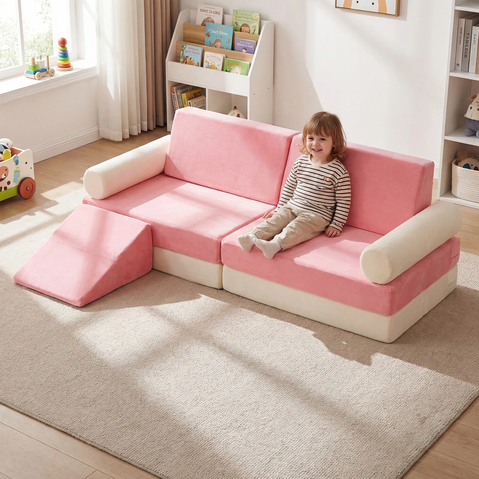 10-Piece Climb and Crawl Foam Playset Modular Kids Play Couch - Image 2