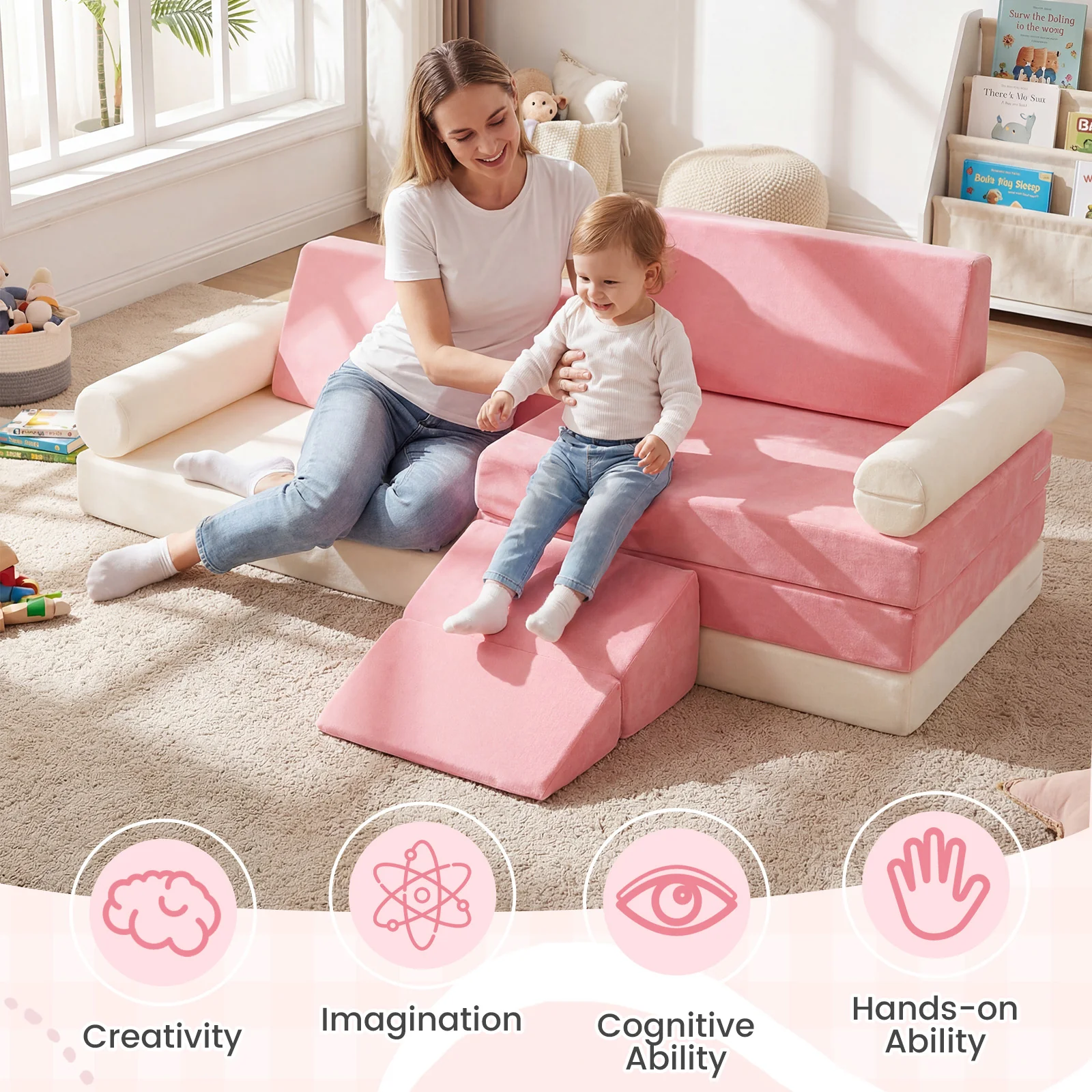 10-Piece Climb and Crawl Foam Playset Modular Kids Play Couch - Image 7