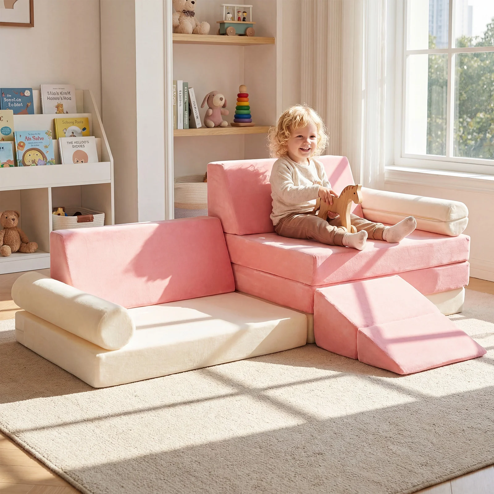 10-Piece Climb and Crawl Foam Playset Modular Kids Play Couch - Image 9