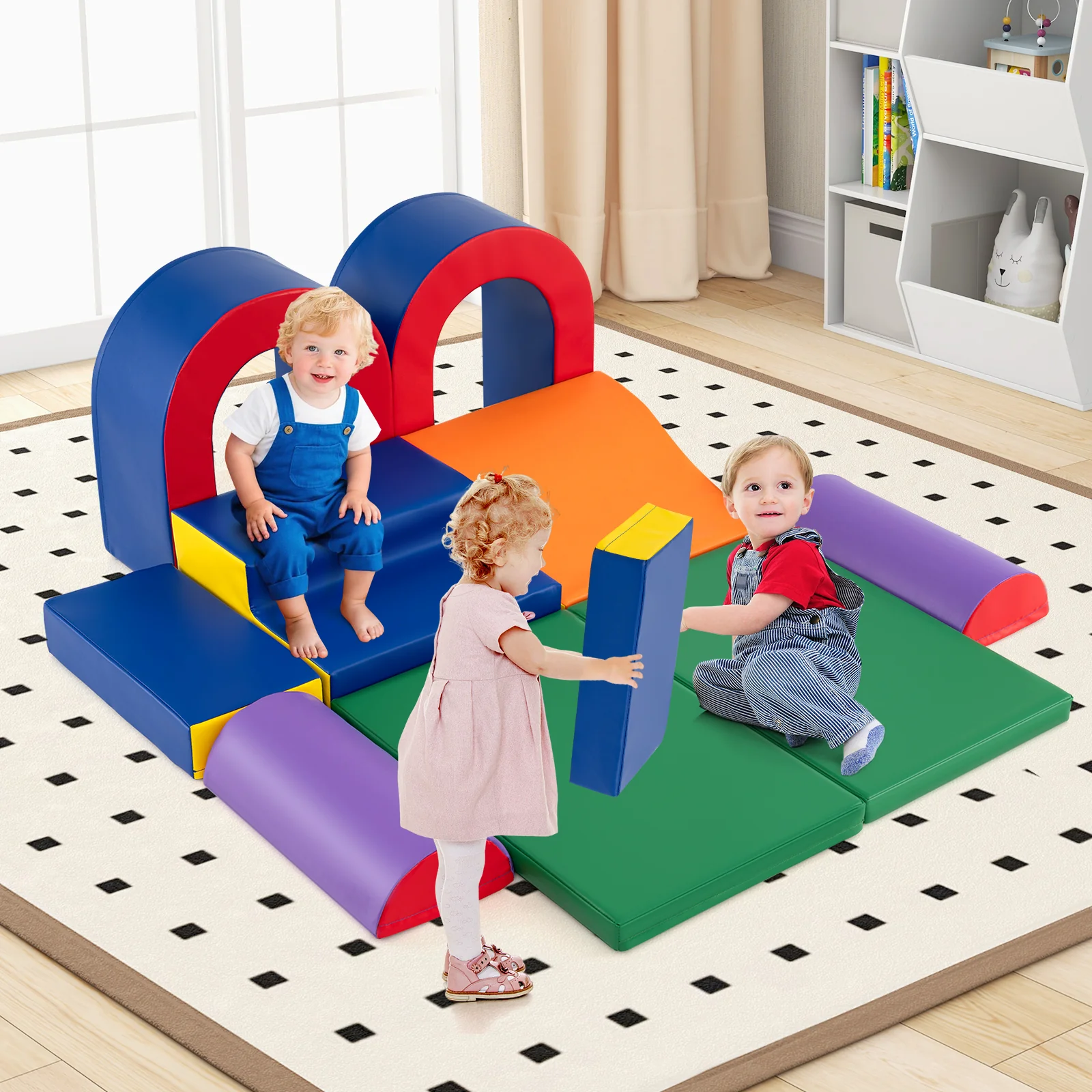 10-Piece Foam Climbing Blocks, Soft PU Leather Play Gym - Image 8