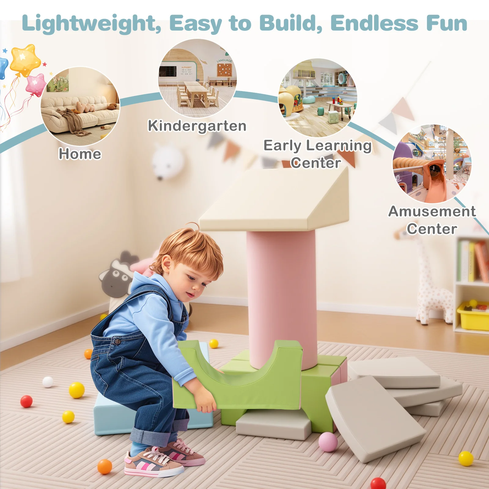 10-Piece Foam Climbing Toys for Toddlers, Soft Foam PU Leather Building Blocks for Kids 1-3 Years Old - Image 10