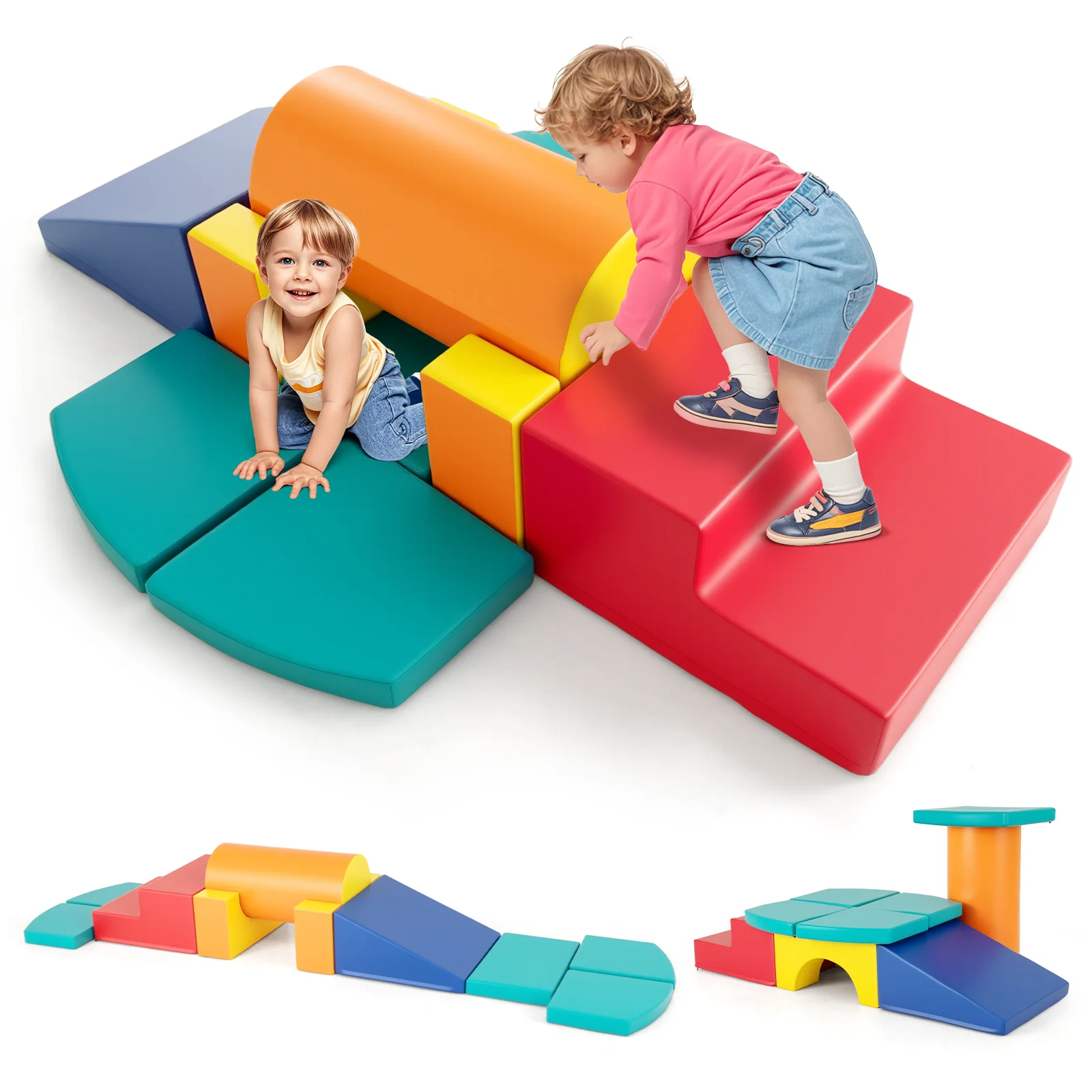 10-Piece Foam Climbing Toys for Toddlers, Soft Foam PU Leather Building Blocks for Kids 1-3 Years Old - Image 11