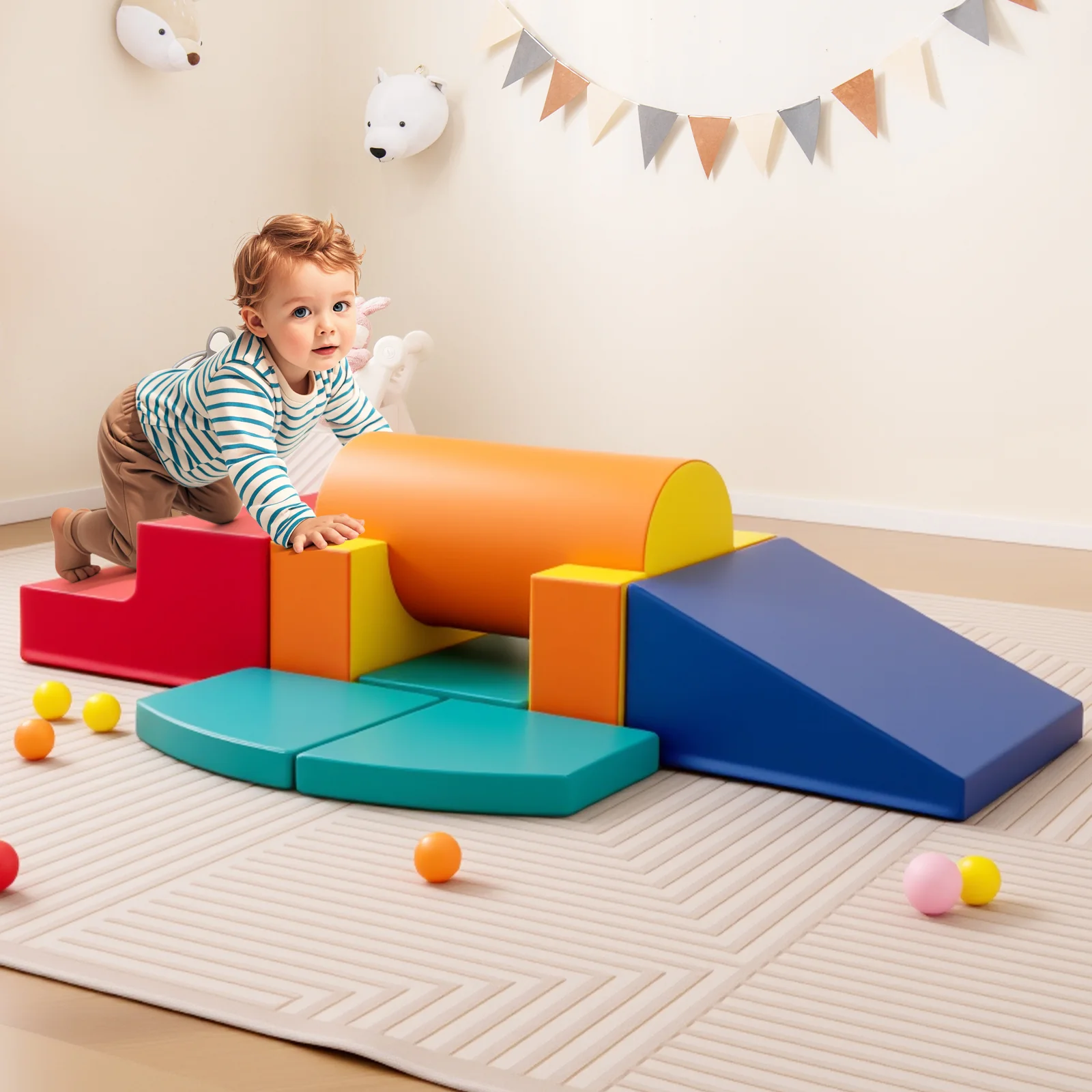 10-Piece Foam Climbing Toys for Toddlers, Soft Foam PU Leather Building Blocks for Kids 1-3 Years Old - Image 12