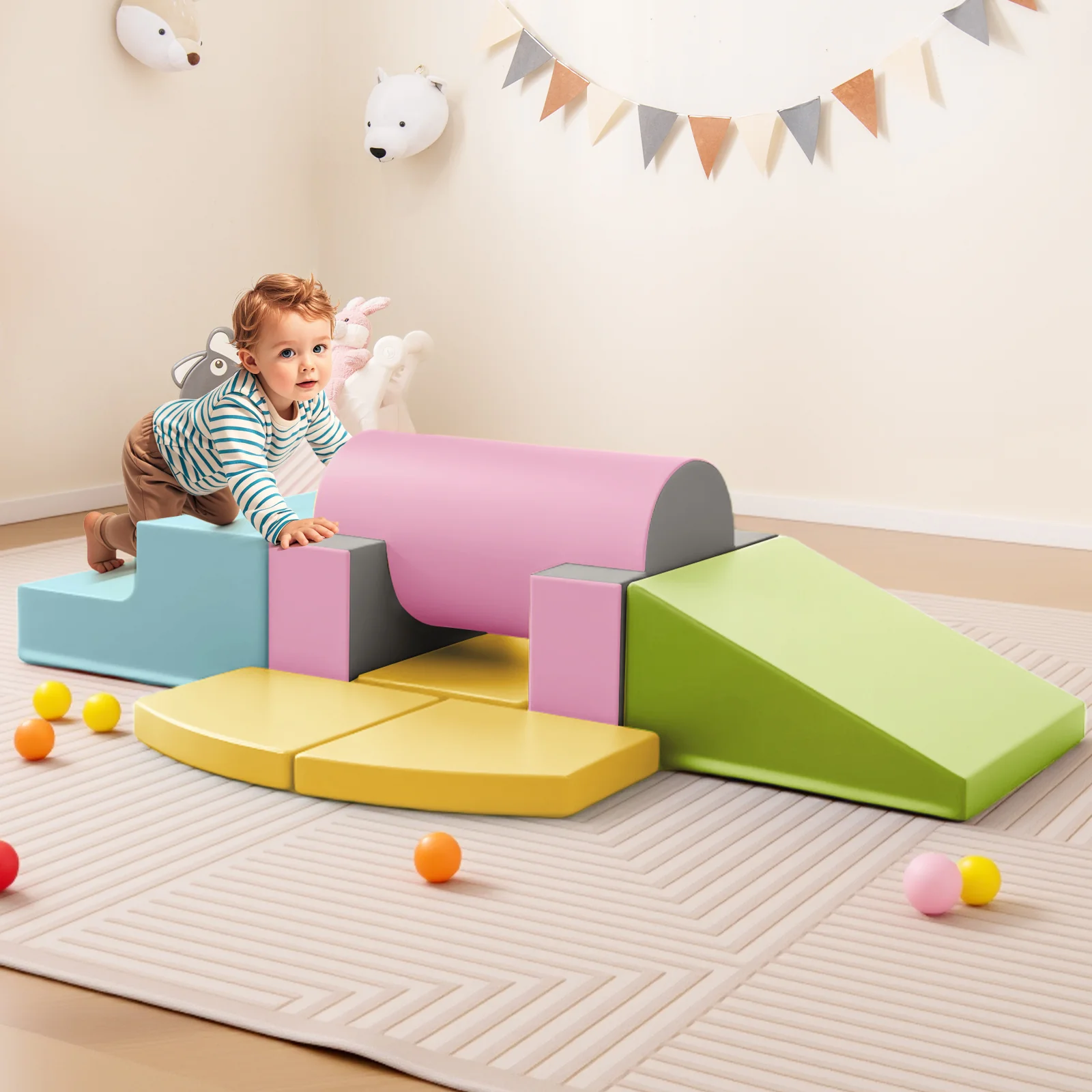 10-Piece Foam Climbing Toys for Toddlers, Soft Foam PU Leather Building Blocks for Kids 1-3 Years Old - Image 14