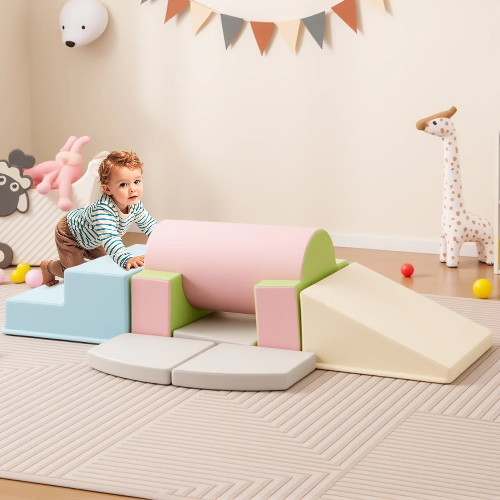 10-Piece Foam Climbing Toys for Toddlers, Soft Foam PU Leather Building Blocks for Kids 1-3 Years Old - Image 2