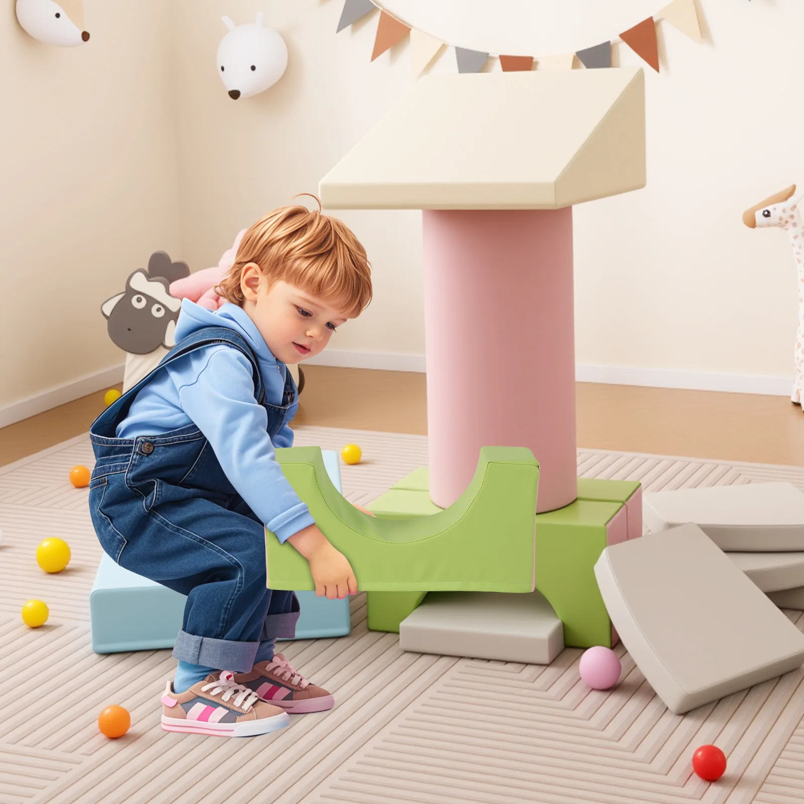 10-Piece Foam Climbing Toys for Toddlers, Soft Foam PU Leather Building Blocks for Kids 1-3 Years Old - Image 3