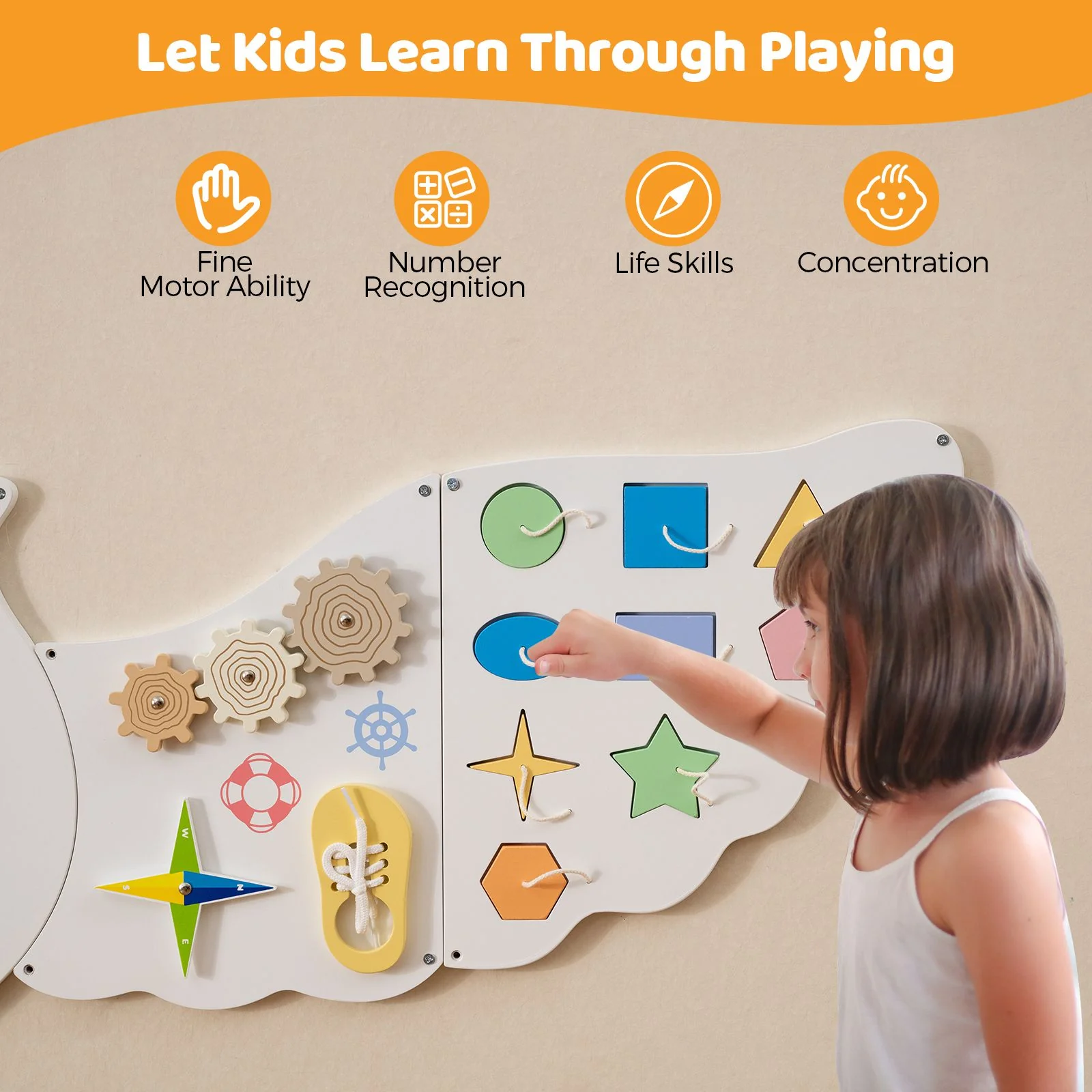 11-In-1 Owl Activity Wall Busy Board Panels for Kids 3+ Years Old - Image 5