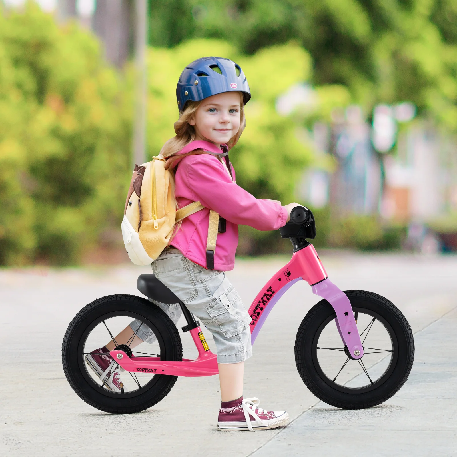12-Inch Balance Bike, 2 Wheels Kids Bike with Adjustable Seat, First Bike w/ 360° Rotatable Handlebar - Image 2