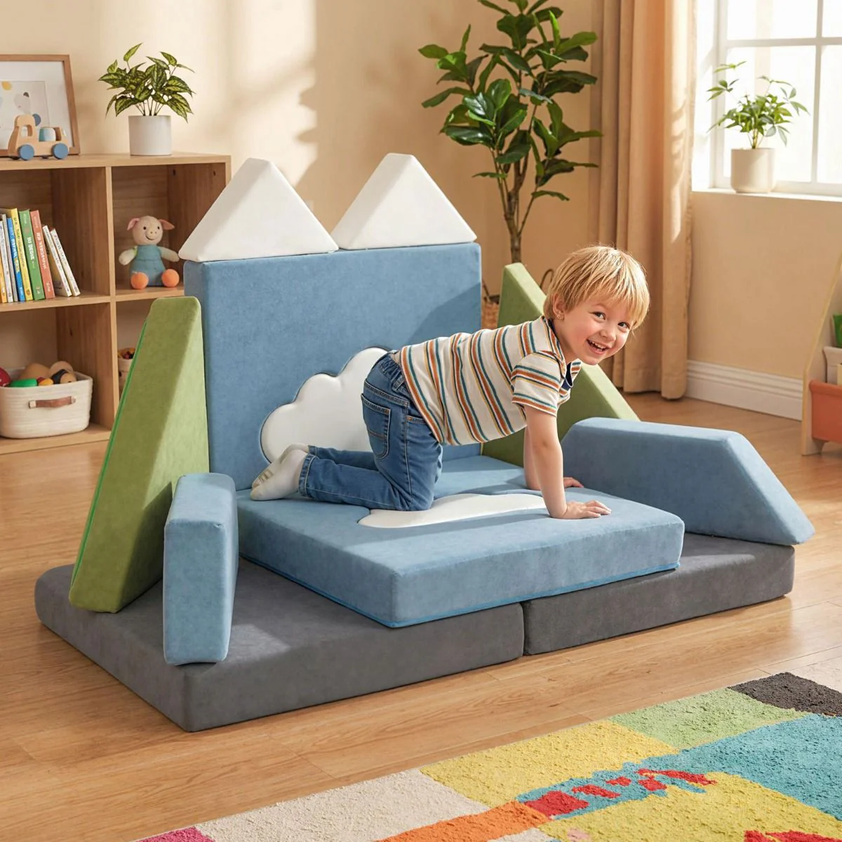12 Pieces Snow Mountain Theme Toddler Foam Building Fort - Image 2