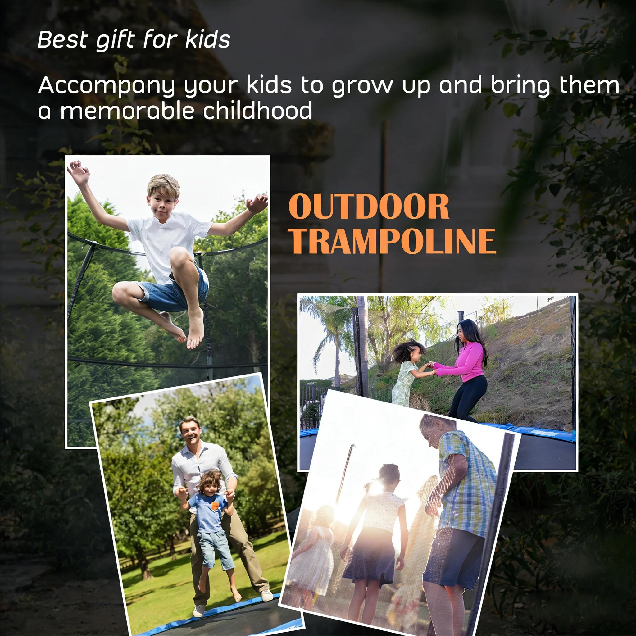 12FT Outdoor Trampoline with Basketball Hoop and Enclosure Net - Image 11