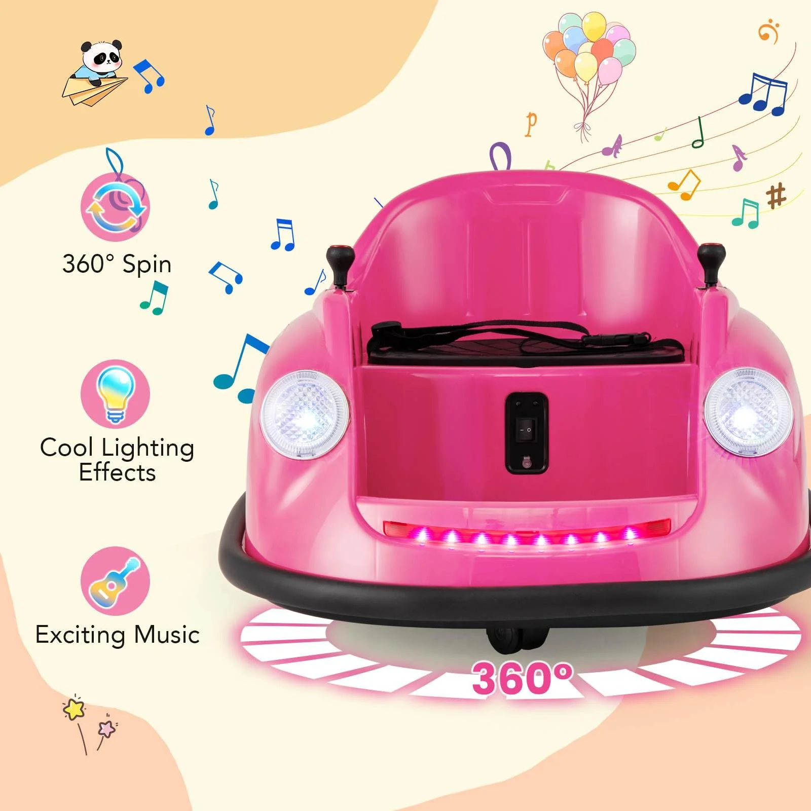 12V Electric Kids Ride on Bumper Car with Remote Control for Toddlers 2-5 Years Old - Image 4