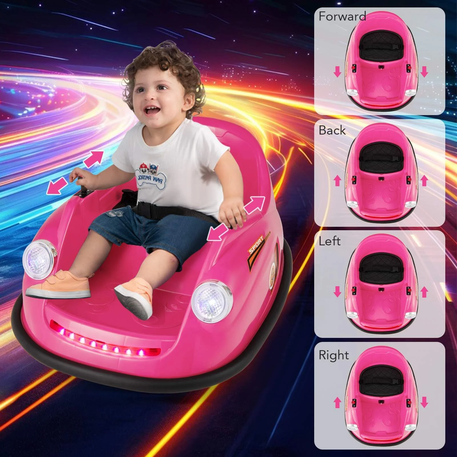 12V Electric Kids Ride on Bumper Car with Remote Control for Toddlers 2-5 Years Old - Image 5