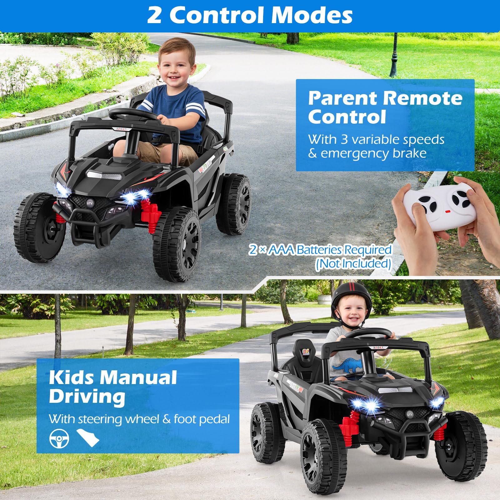 12V Kids Ride On Car, Electric UTV Truck with Remote Control - Image 4