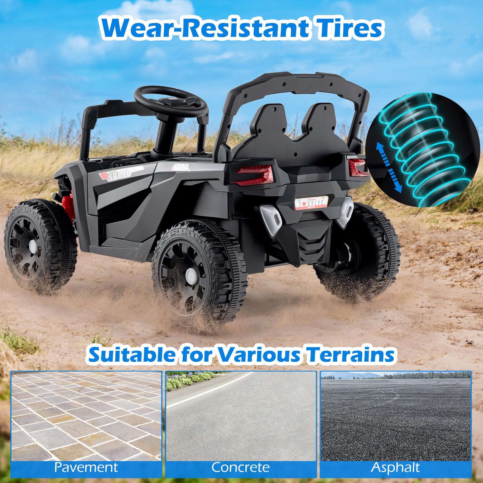 12V Kids Ride On Car, Electric UTV Truck with Remote Control - Image 6
