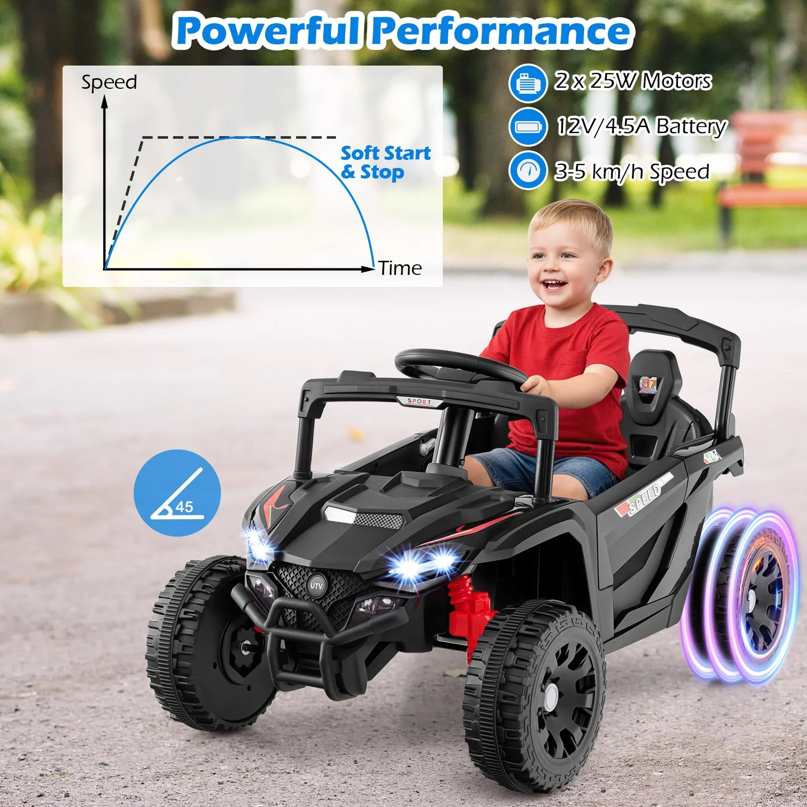 12V Kids Ride On Car, Electric UTV Truck with Remote Control - Image 7