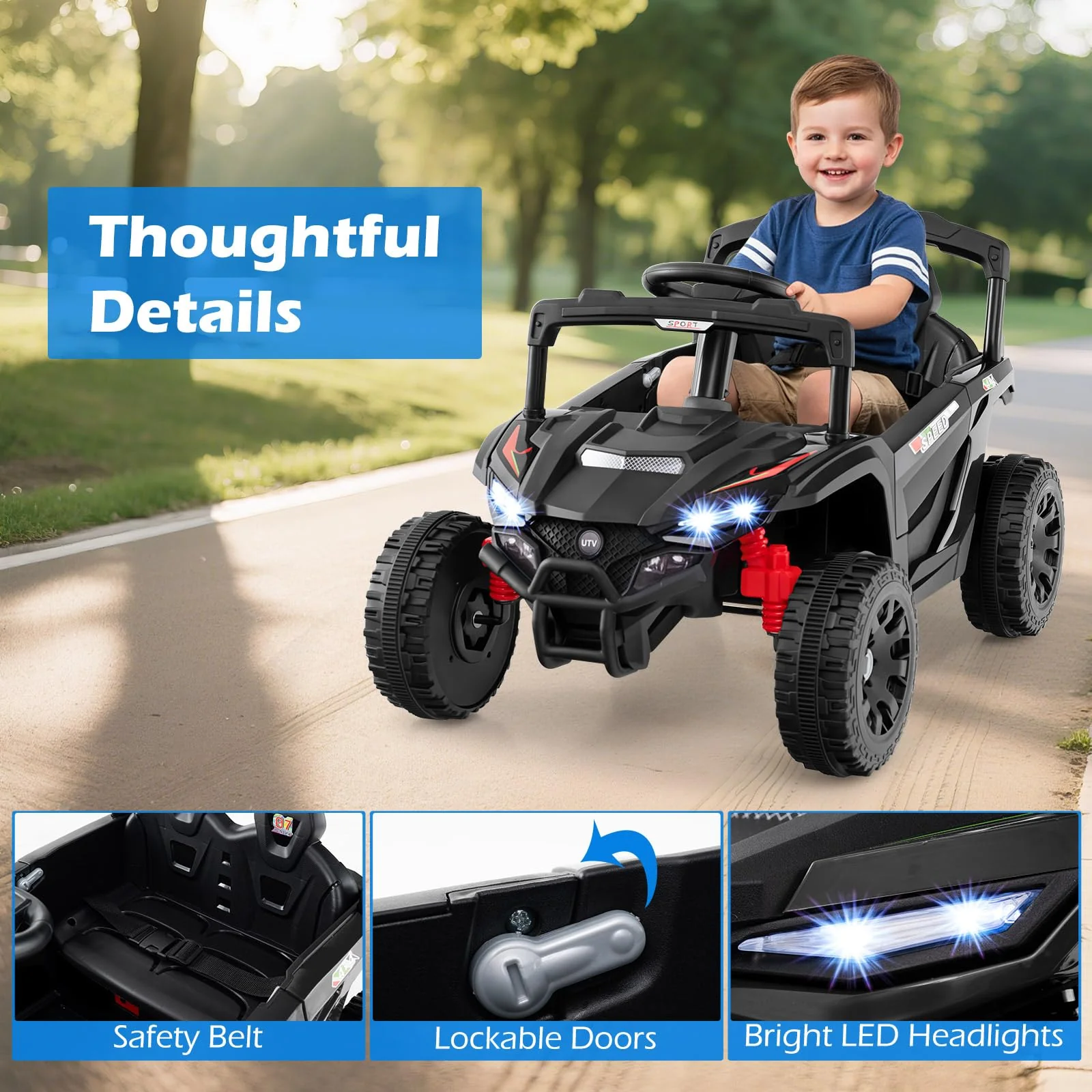 12V Kids Ride On Car, Electric UTV Truck with Remote Control - Image 8