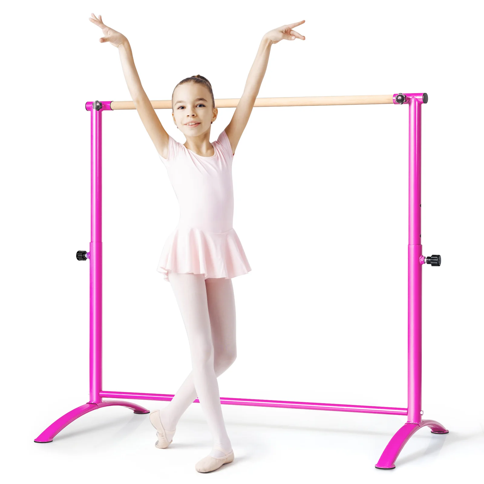 130 cm Ballet Barre Bar, Freestanding Dancing Bar W/ 4-Position Adjustable Height - Image 10
