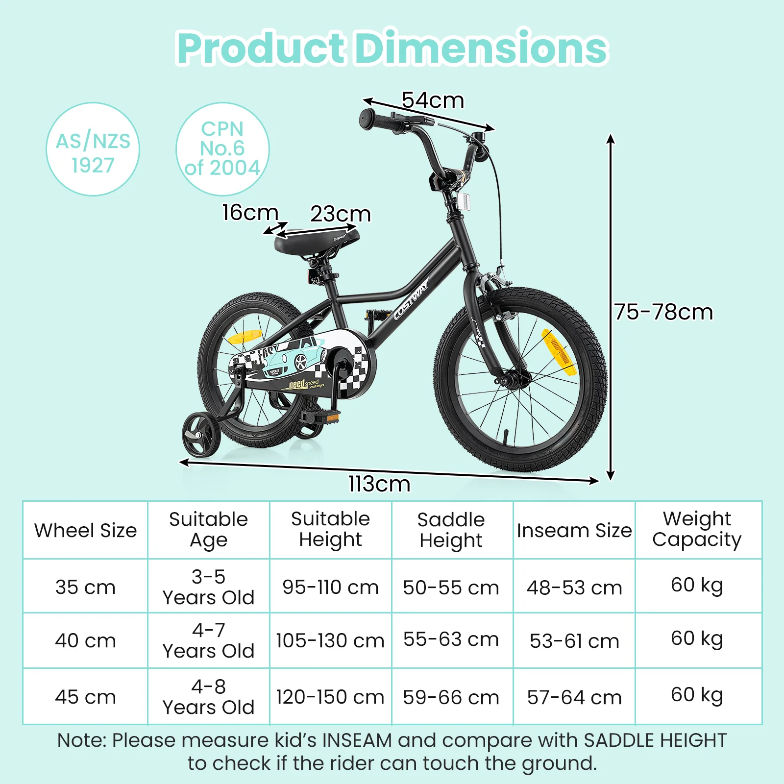 14/16/18-Inch Children Bicycle with Removable Training Wheels for 3-8 Years Old Boys and Girls - Image 13