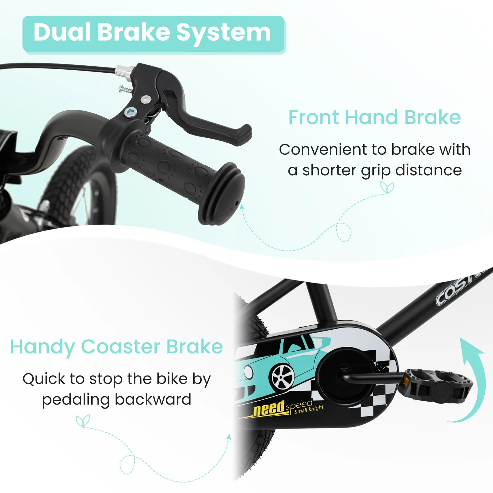14/16/18-Inch Children Bicycle with Removable Training Wheels for 3-8 Years Old Boys and Girls - Image 4