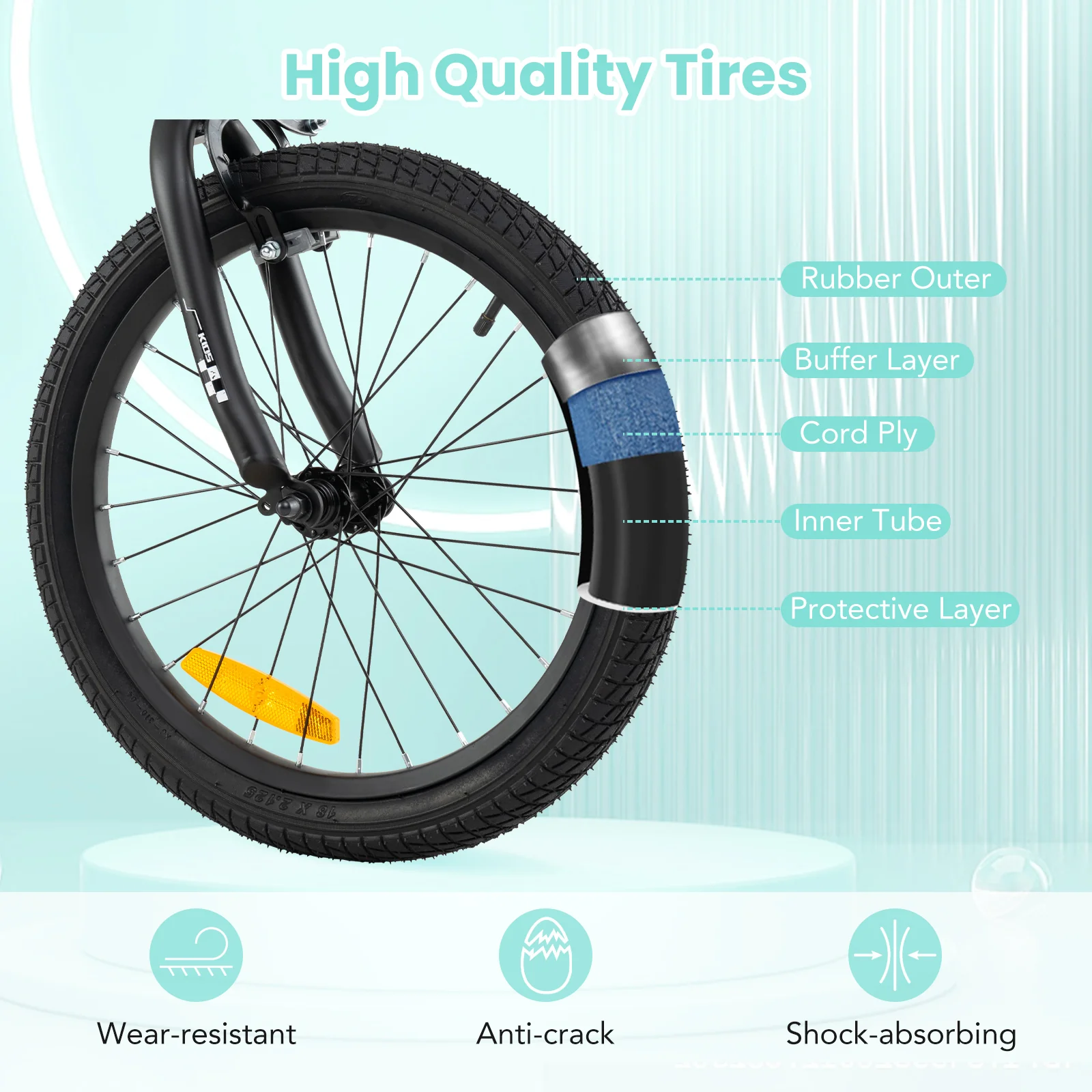 14/16/18-Inch Children Bicycle with Removable Training Wheels for 3-8 Years Old Boys and Girls - Image 6