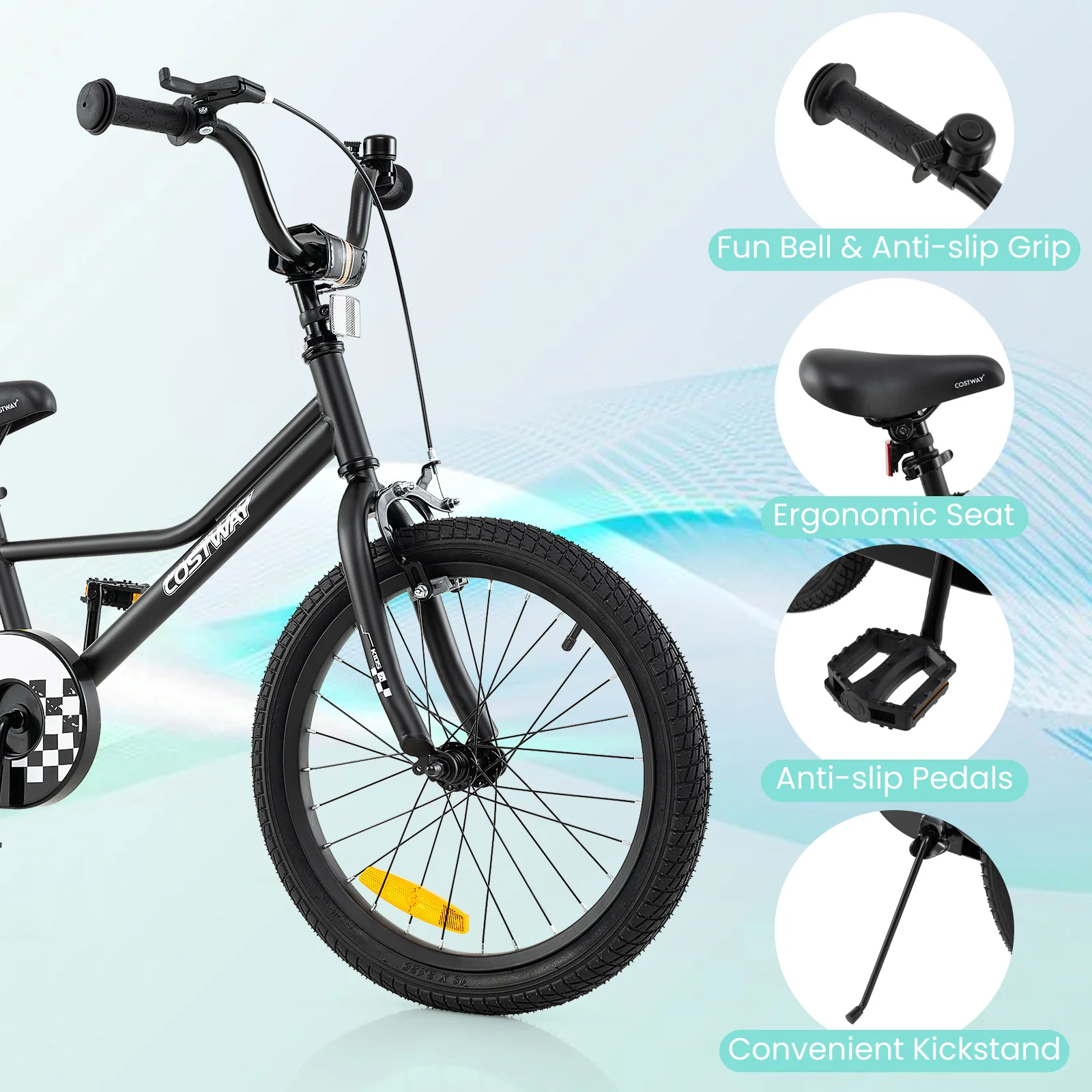 14/16/18-Inch Children Bicycle with Removable Training Wheels for 3-8 Years Old Boys and Girls - Image 8