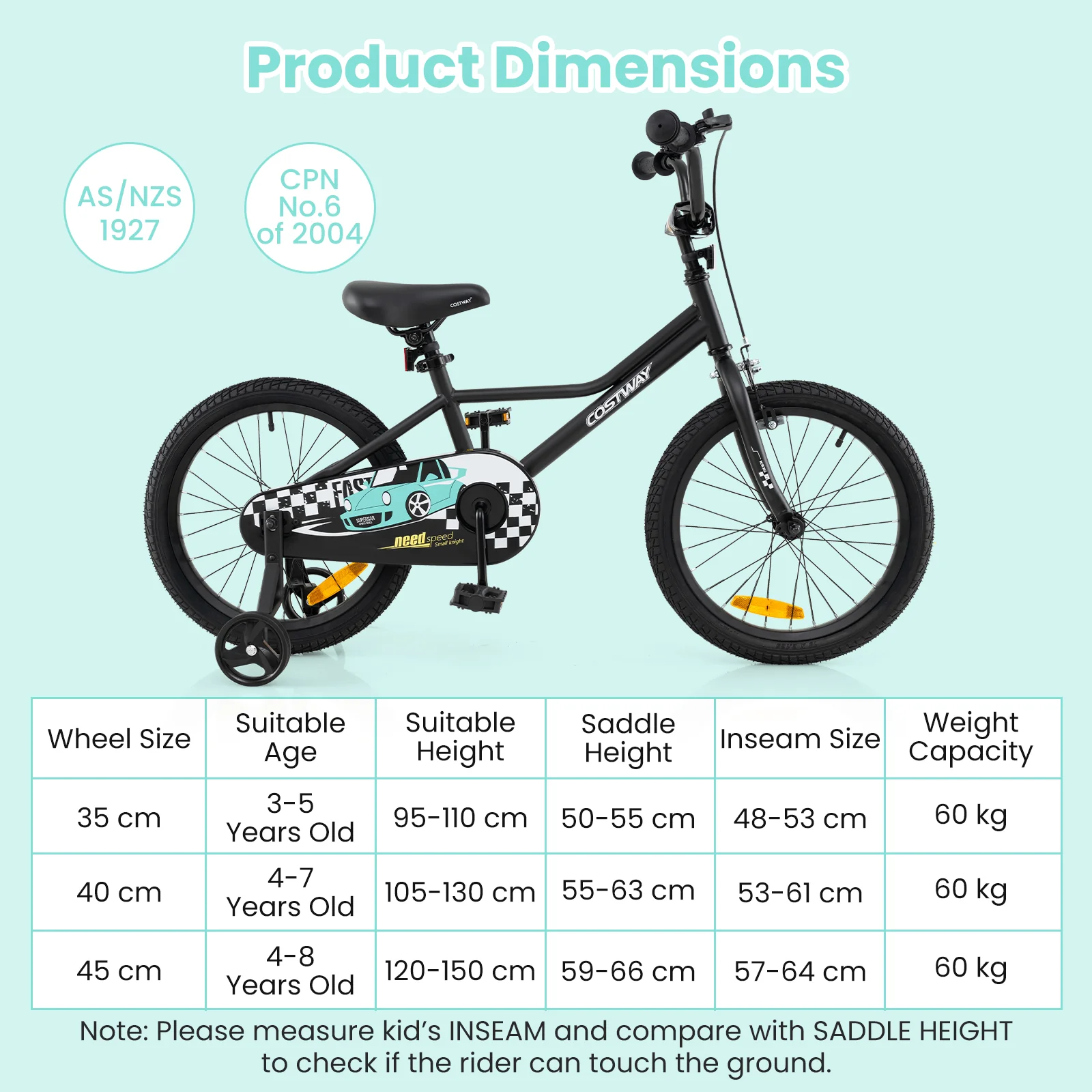 14/16/18-Inch Children Bicycle with Removable Training Wheels for 3-8 Years Old Boys and Girls - Image 9