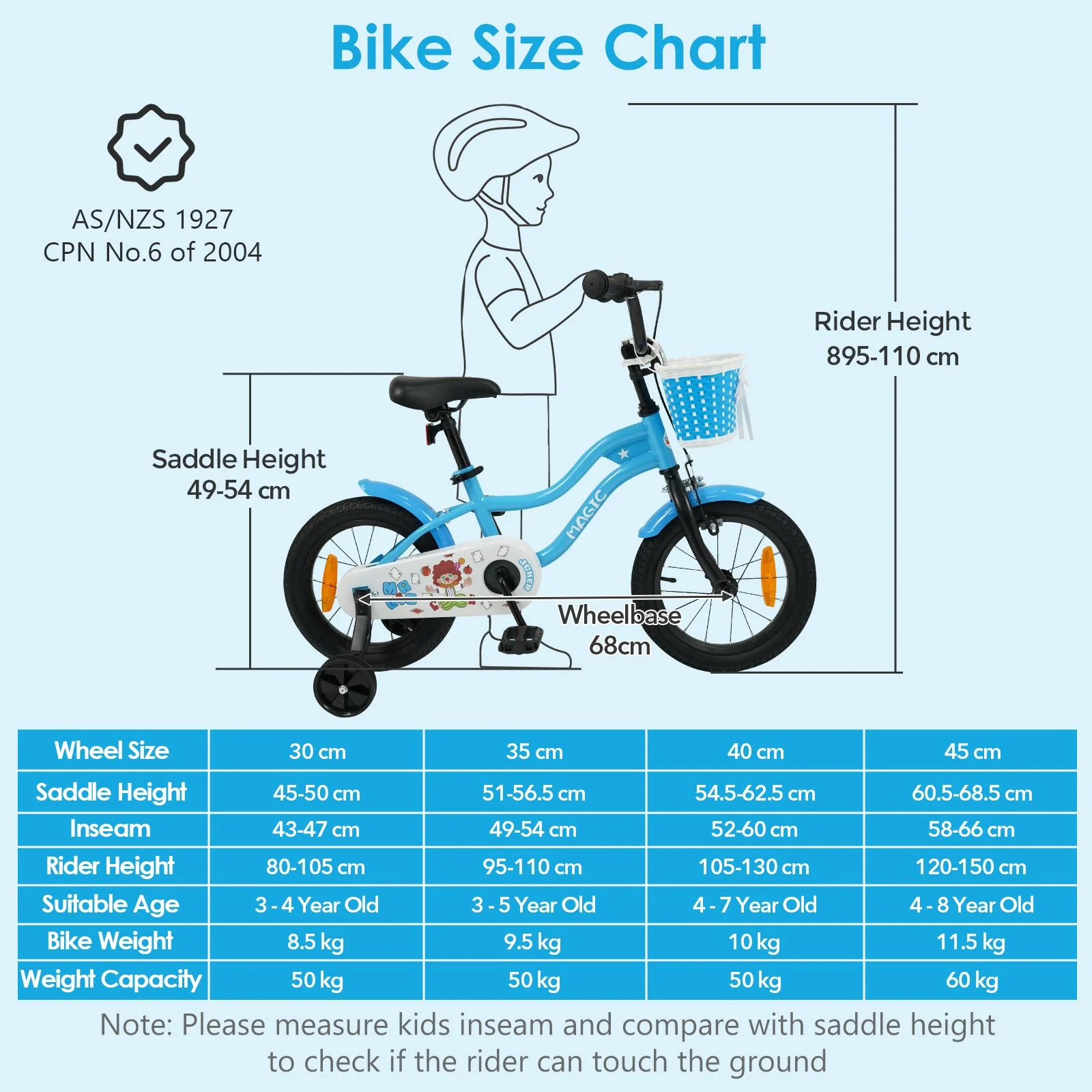 12/14/16/18 Inch Kids Bicycle with Training Wheels and Dual Brake System for Girls and Boys - Image 4