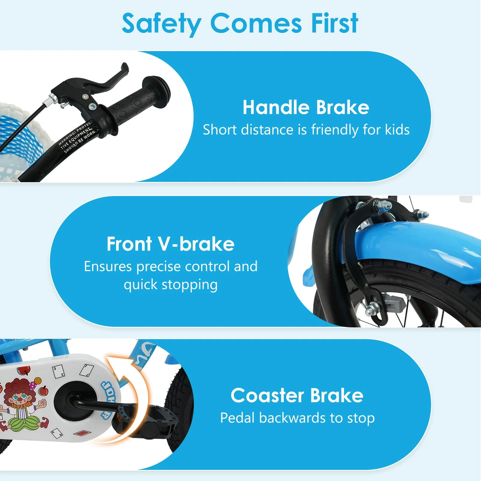 12/14/16/18 Inch Kids Bicycle with Training Wheels and Dual Brake System for Girls and Boys - Image 5