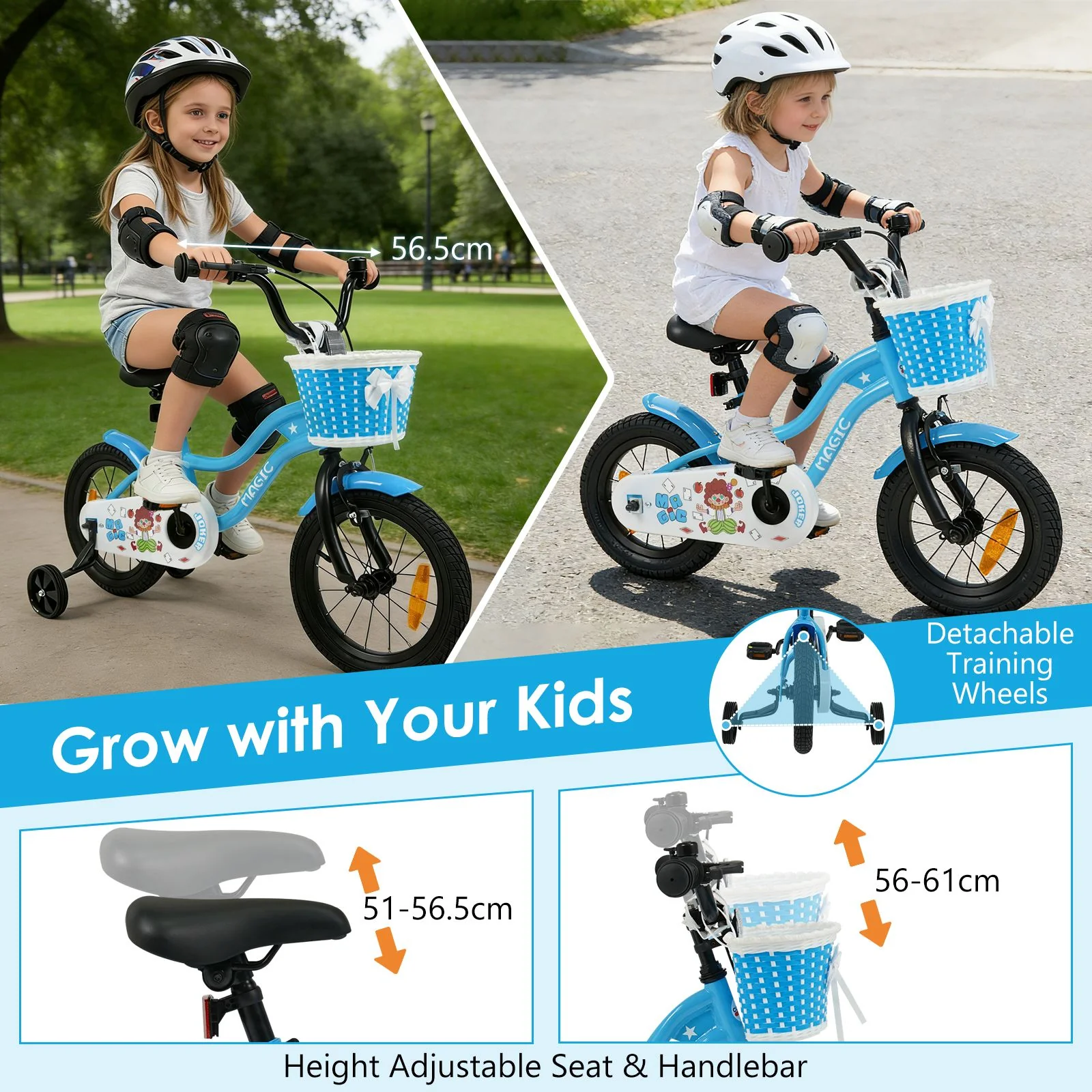 12/14/16/18 Inch Kids Bicycle with Training Wheels and Dual Brake System for Girls and Boys - Image 7