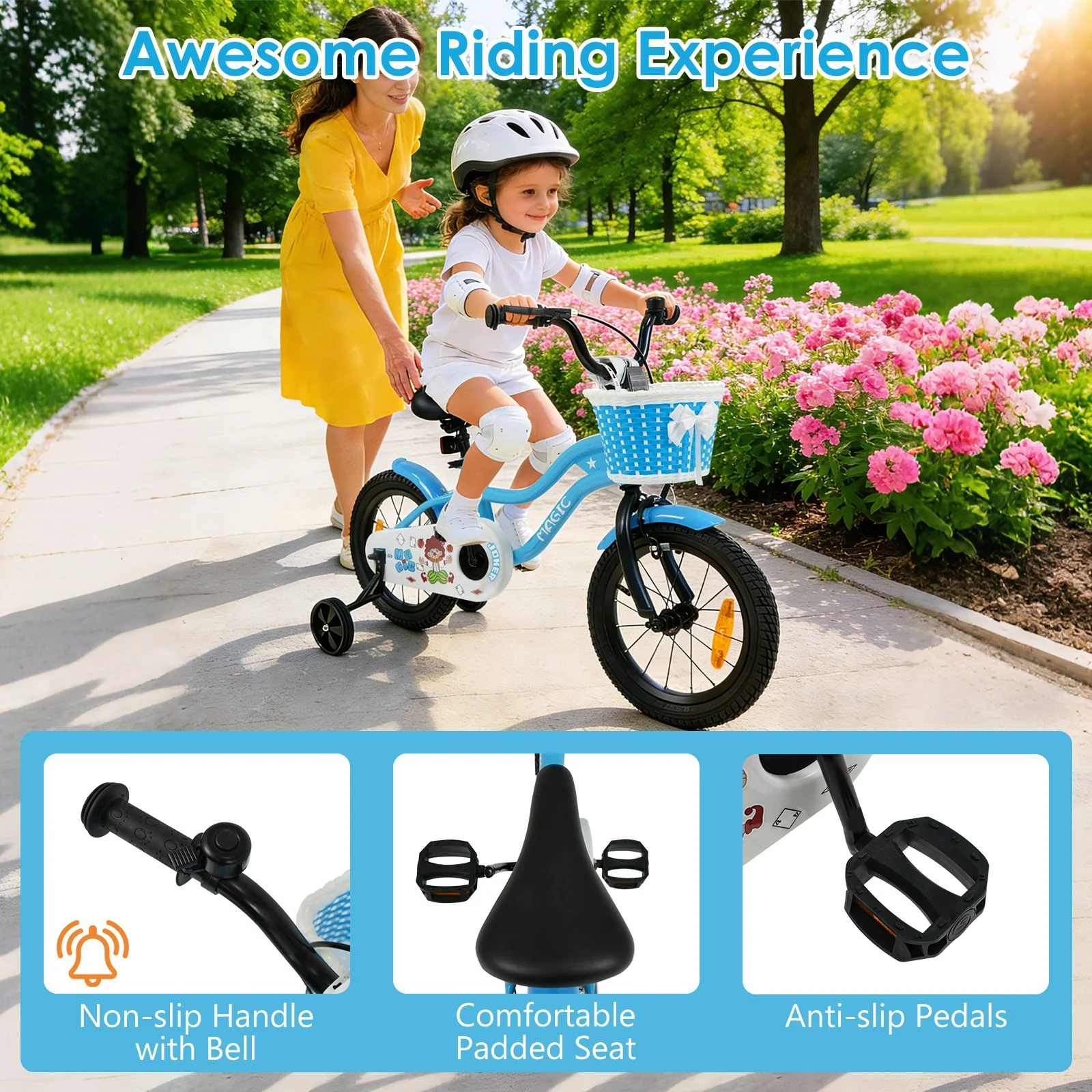 12/14/16/18 Inch Kids Bicycle with Training Wheels and Dual Brake System for Girls and Boys - Image 8