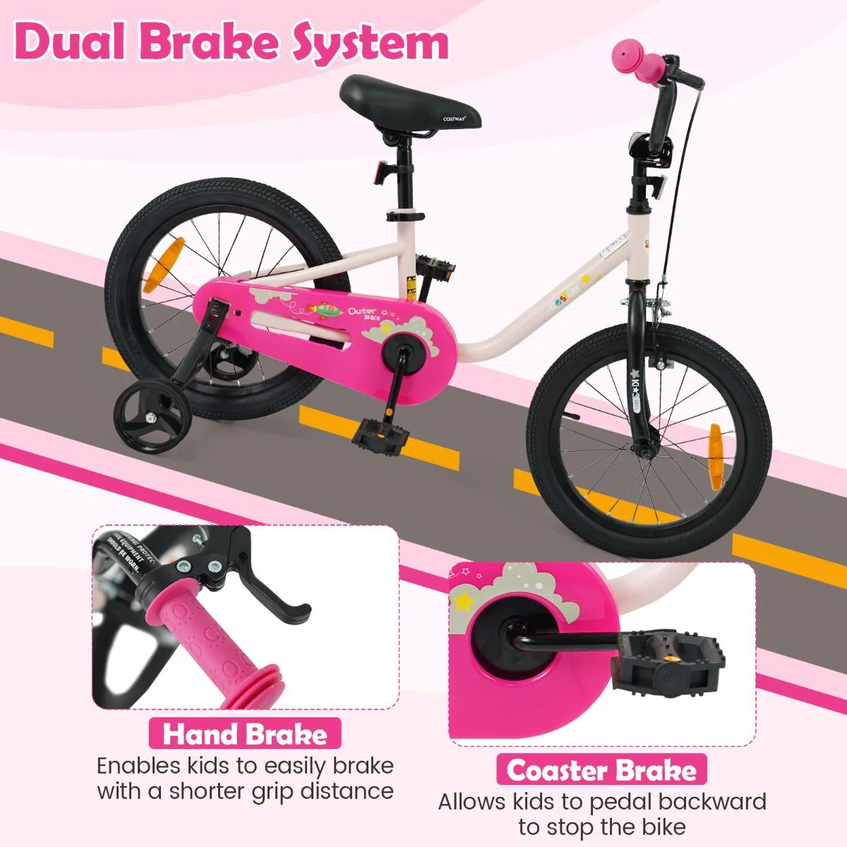 14/16-Inch Children Bicycle with Removable Training Wheels and Adjustable Seat for kids - Image 5
