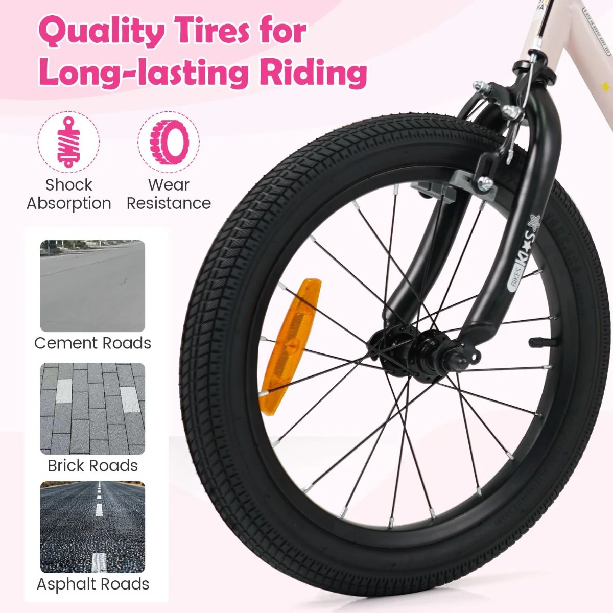 14/16-Inch Children Bicycle with Removable Training Wheels and Adjustable Seat for kids - Image 7