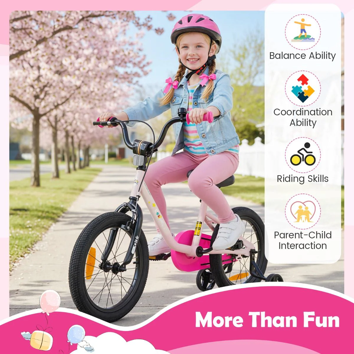 14/16-Inch Children Bicycle with Removable Training Wheels and Adjustable Seat for kids - Image 8