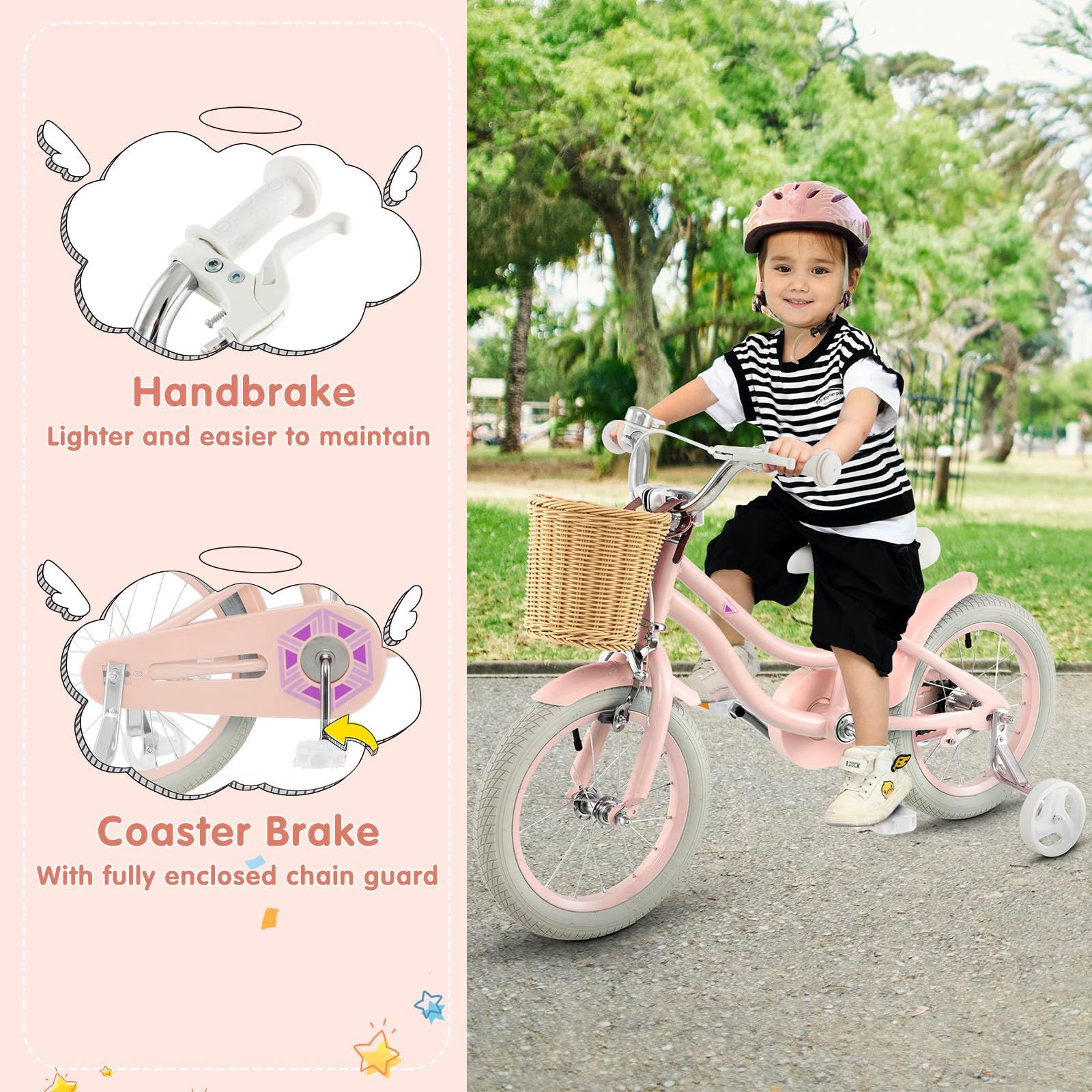 14”/16” Kid’s Bike with Training Wheels, Bicycle for 3-5/4-7 Years Old - Image 4