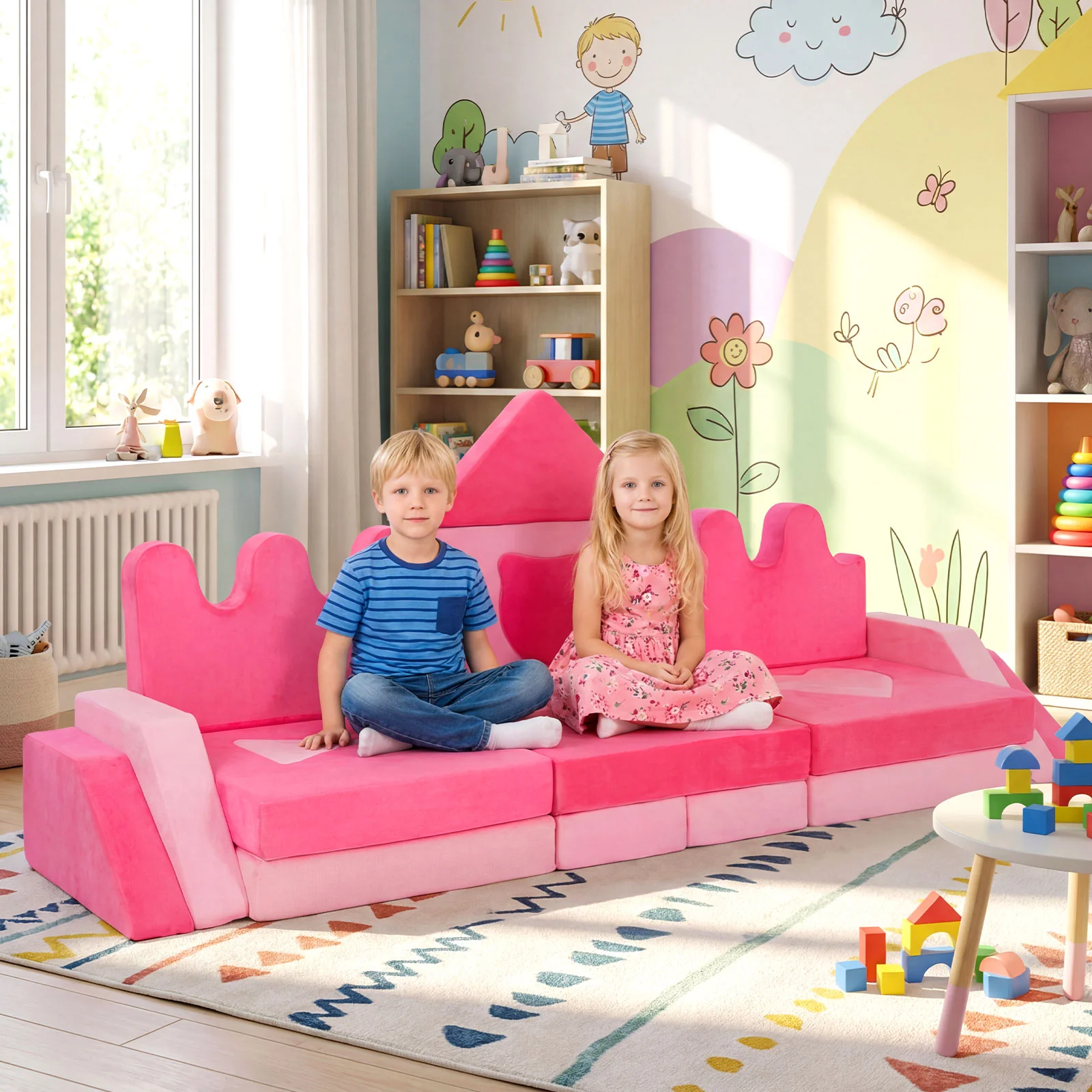 14 Piece Kids Play Couch w/High-Density Sponge & Detachable Covers  for Kids 3+ Years Old - Image 2
