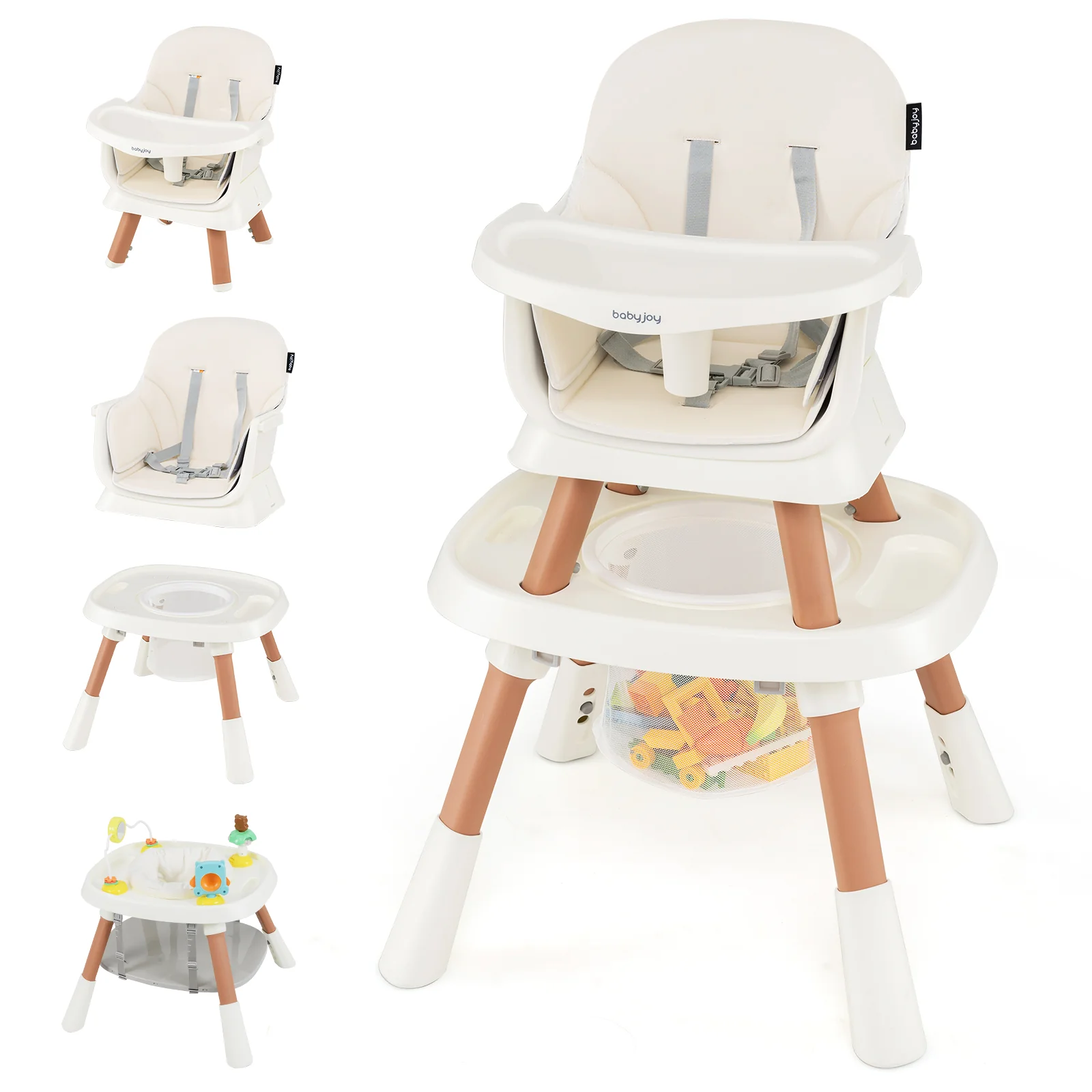 15-in-1 Convertible Baby High Chair, Multifunctional Kids Table & Chair Set - Image 11