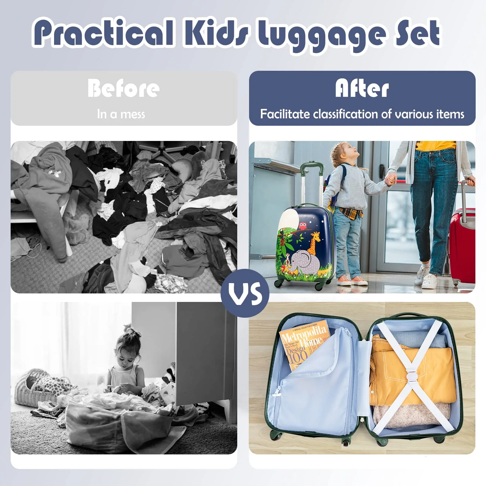 16” Toddlers Carry-on Suitcase & 13” Backpack Set - Image 4