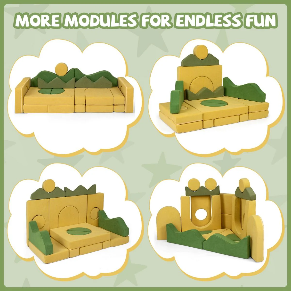 19 Pieces Sunrise Theme Toddler Foam Building Fort - Image 7