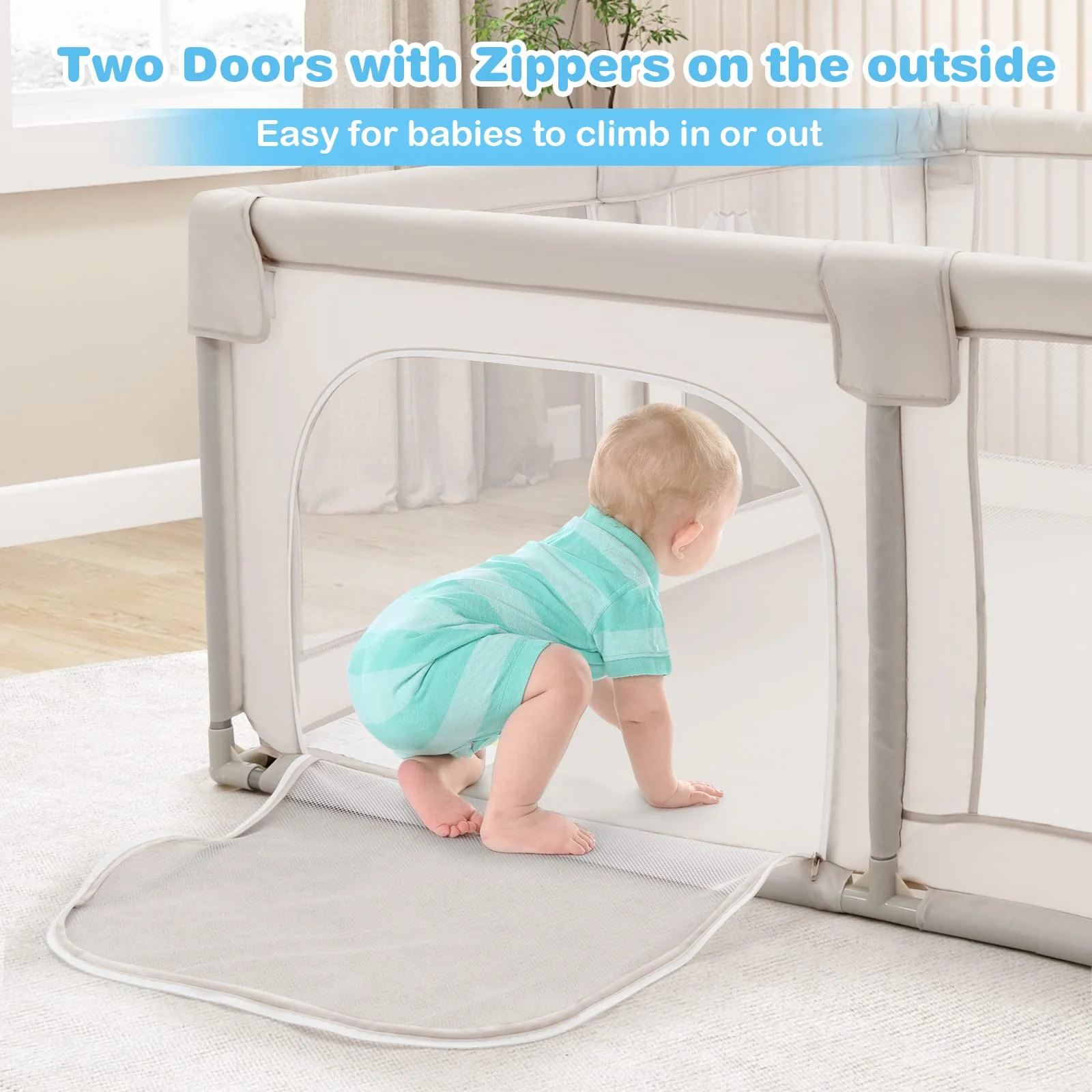 190 x 150 CM Large Baby Playpen, Extra Large Playard for Babies - Image 5