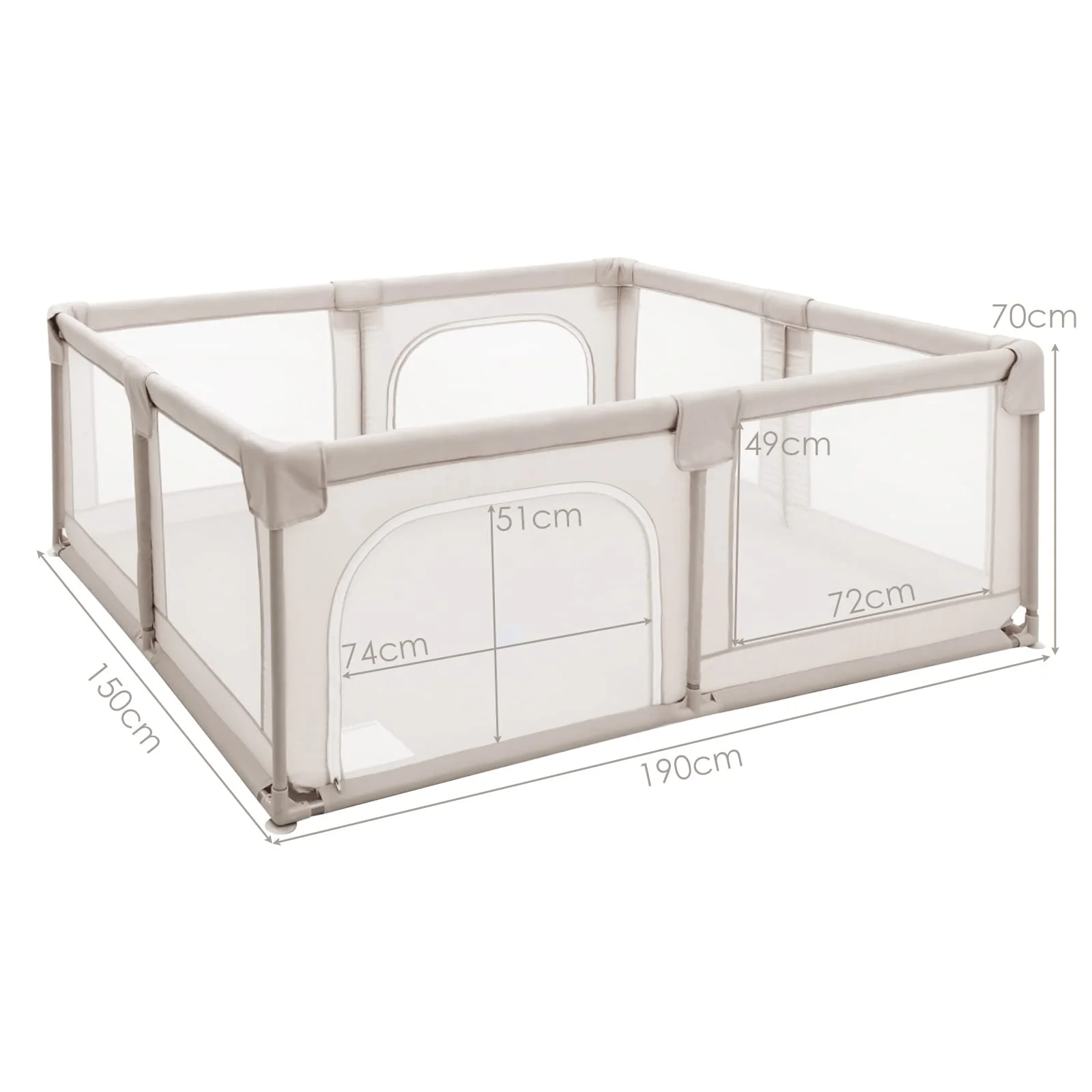 190 x 150 CM Large Baby Playpen, Extra Large Playard for Babies - Image 6