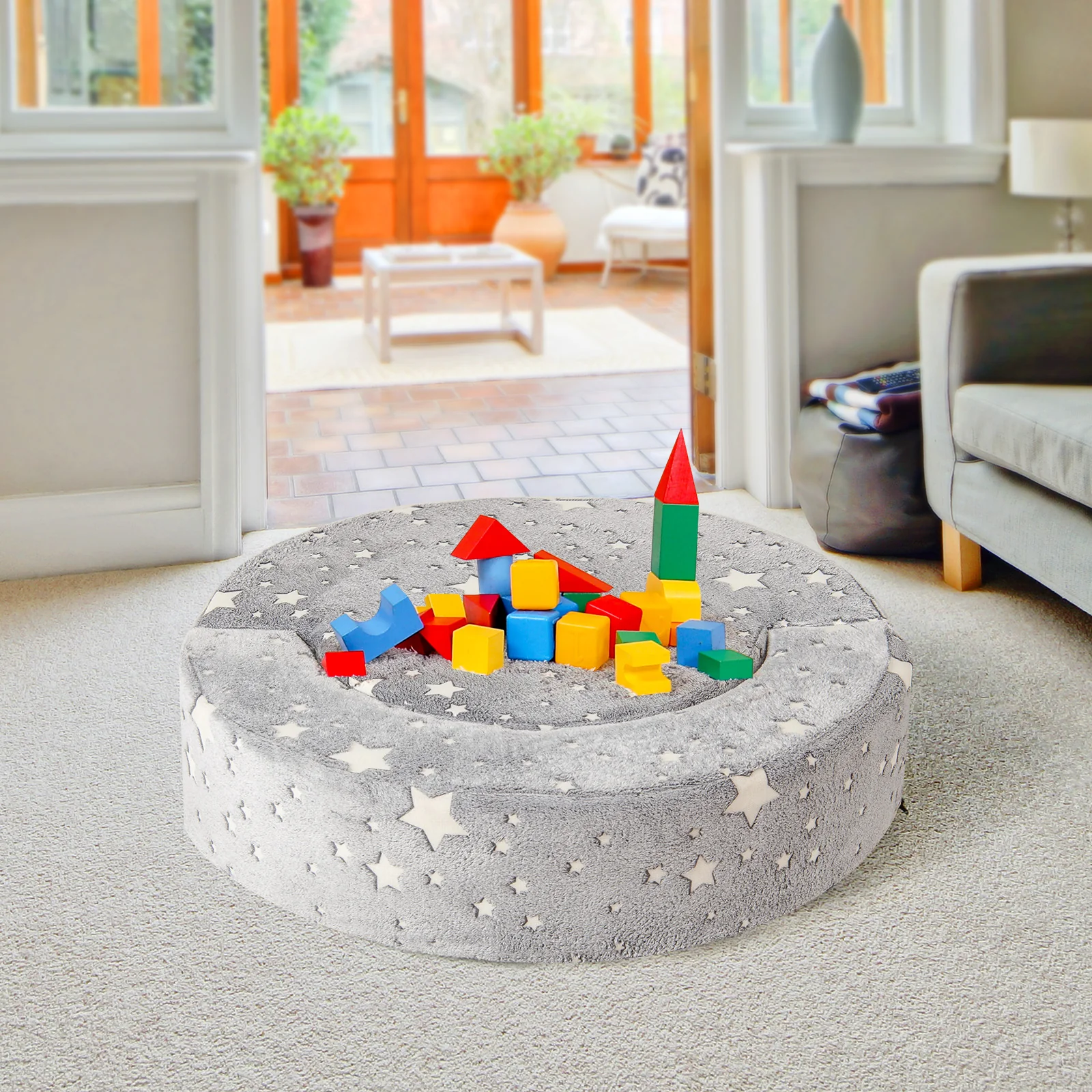 2-in-1 Toddler Chair, Glow in the Dark Kids Couch with Removable & Washable Cover, Plush Reading Chair for Children - Image 3