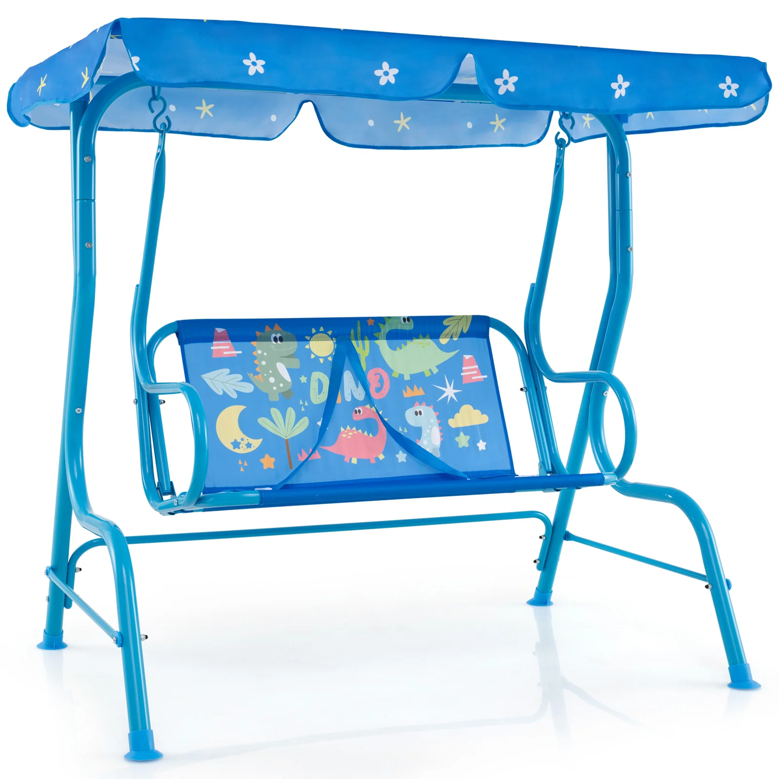 2-Seater Kids Porch Swing, Hanging Patio Swing Bench - Image 11