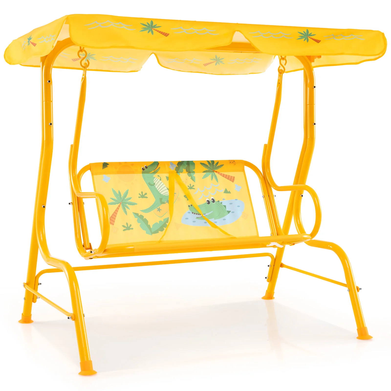 2-Seater Kids Porch Swing, Hanging Patio Swing Bench - Image 12