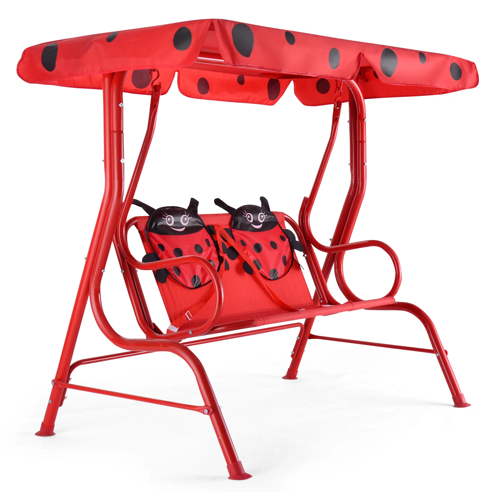 2-Seater Kids Porch Swing, Hanging Patio Swing Bench - Image 13