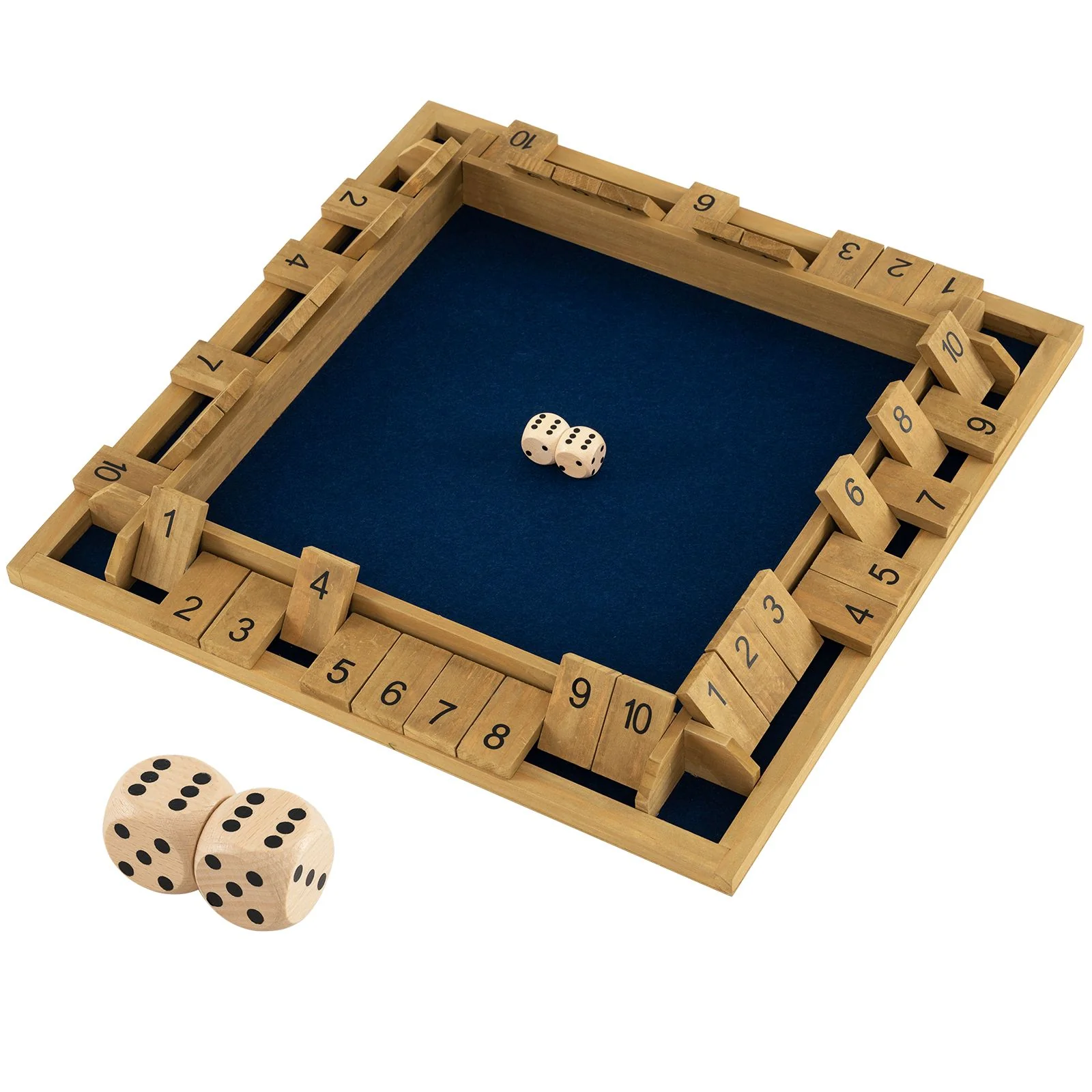 24 Inch Shut The Box Game with 10 Numbers for 2-4 Players