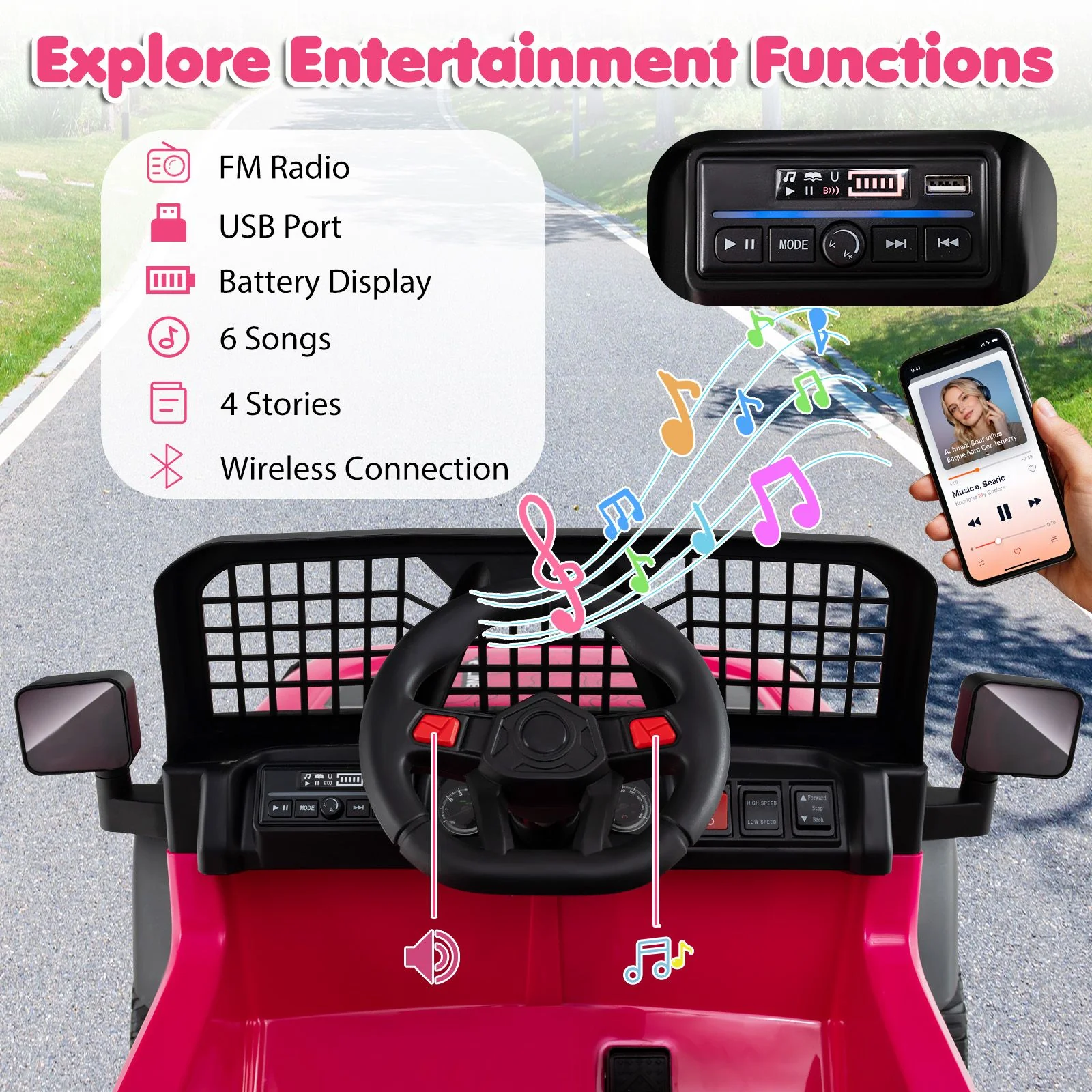 24V Ride on Truck with Parent Remote Control - Image 7