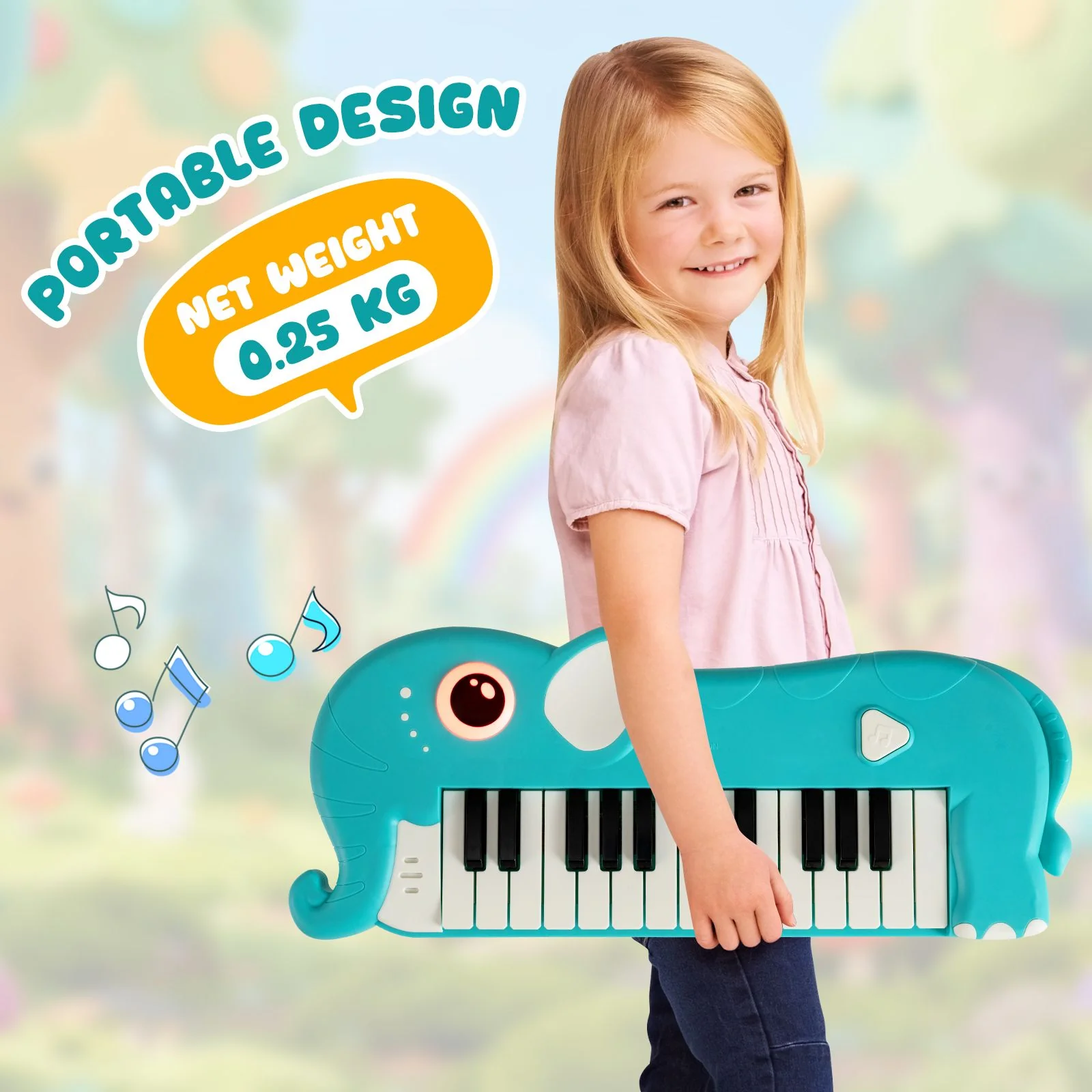 25-Key Kids Piano Keyboard Elephant Shape Toy Digital Piano - Image 6